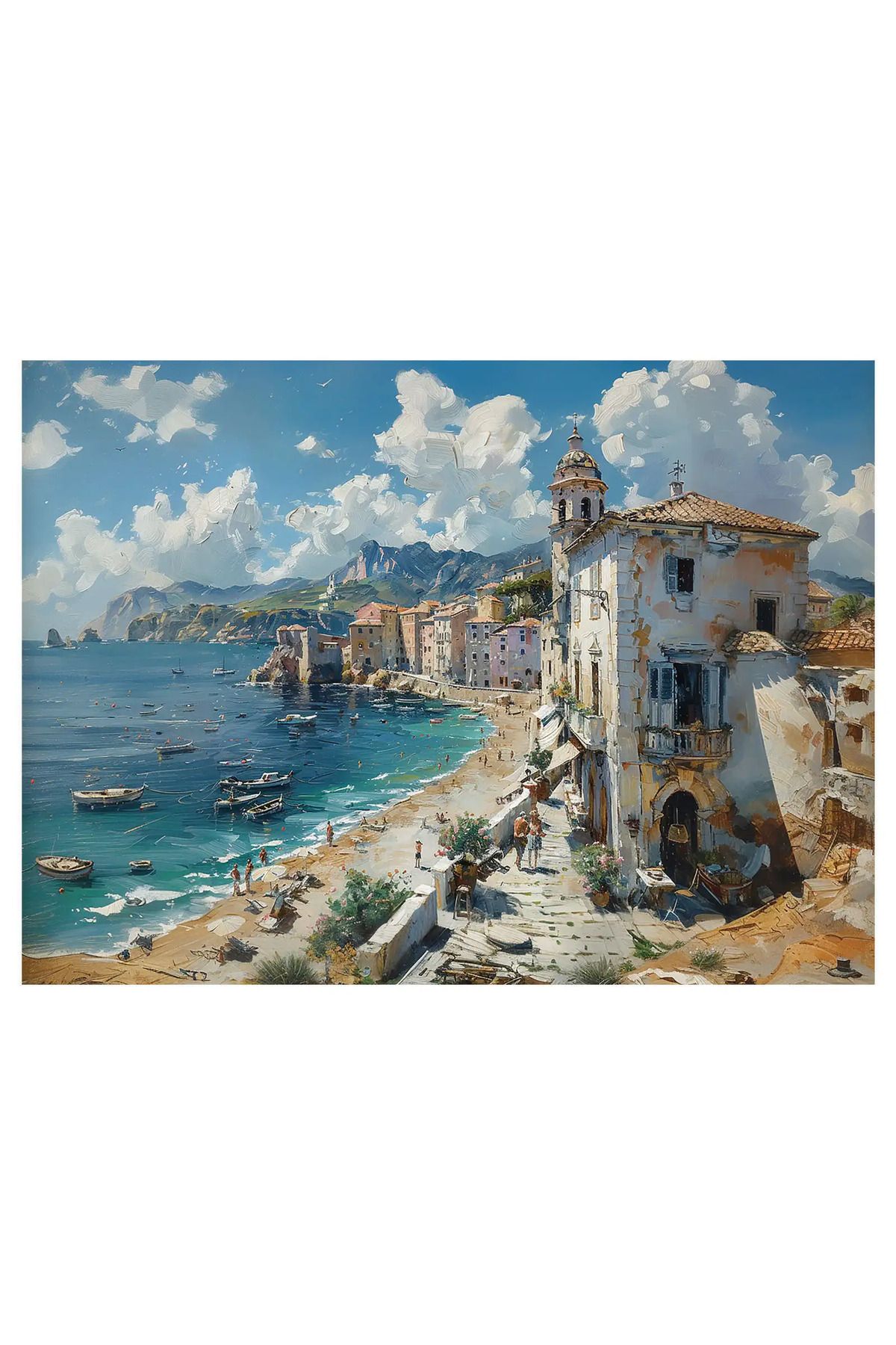 Anatolian Puzzle-1000 Piece Puzzle / Coastal Town - Code: 1181 2