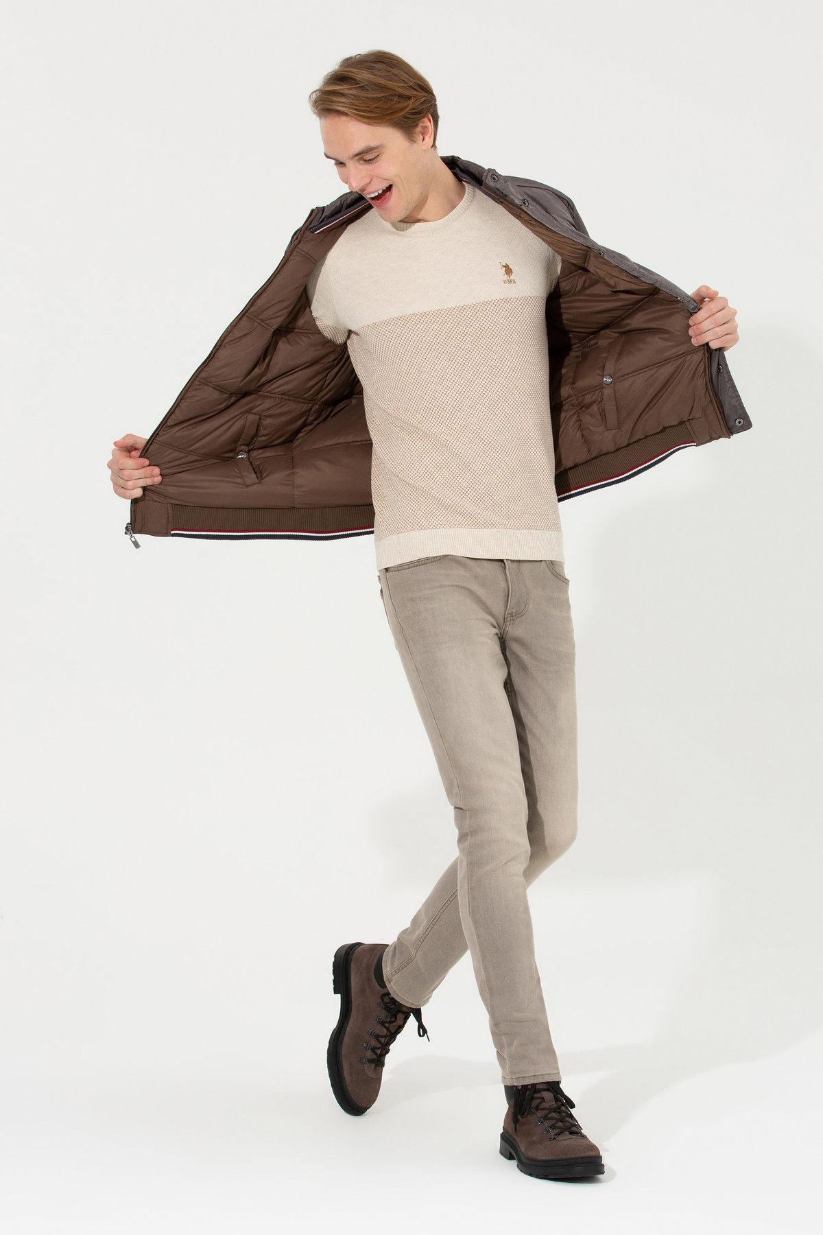 کاپشن مردانه یقه ایستاده | یو اس پولو U.S. Polo Assn. 627987 CN - تصویر 5