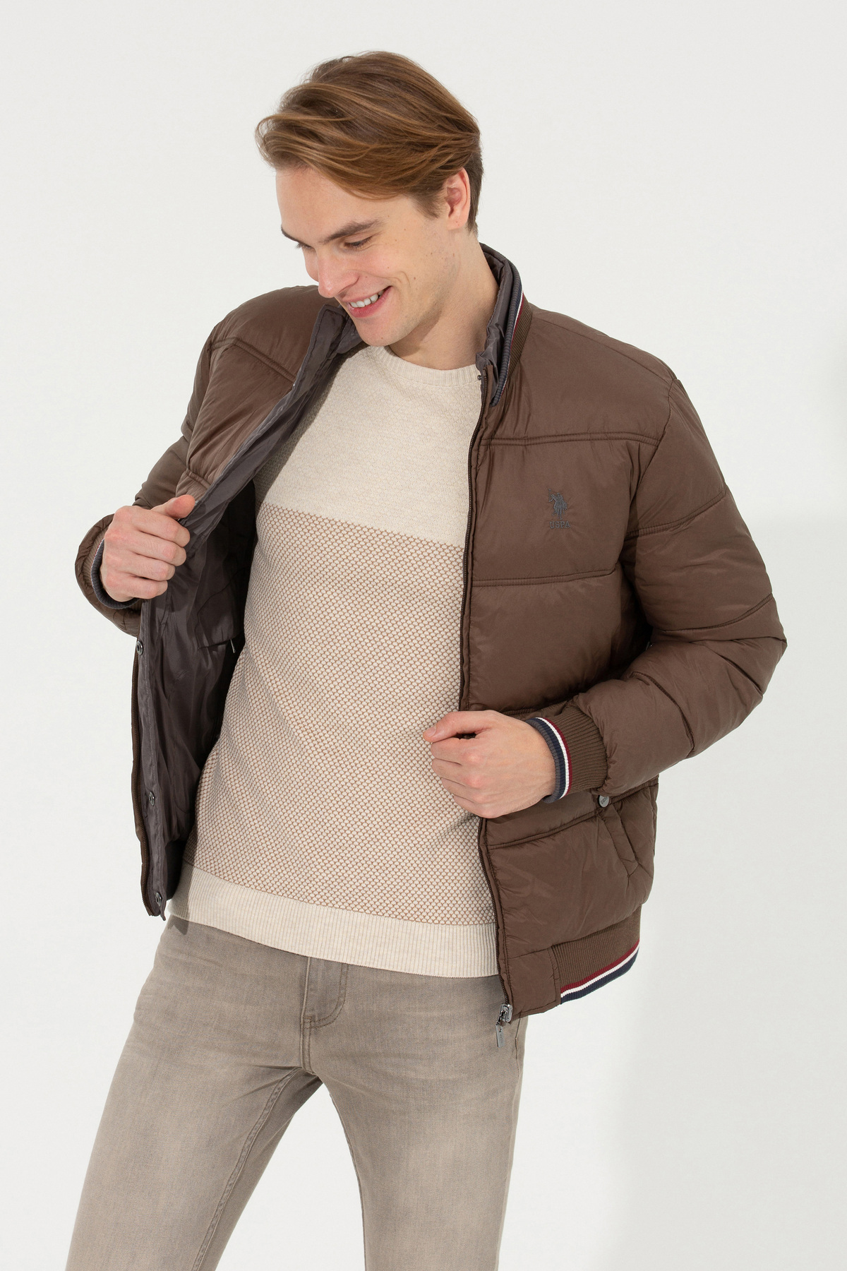 کاپشن مردانه یقه ایستاده | یو اس پولو U.S. Polo Assn. 627987 CN - تصویر 4