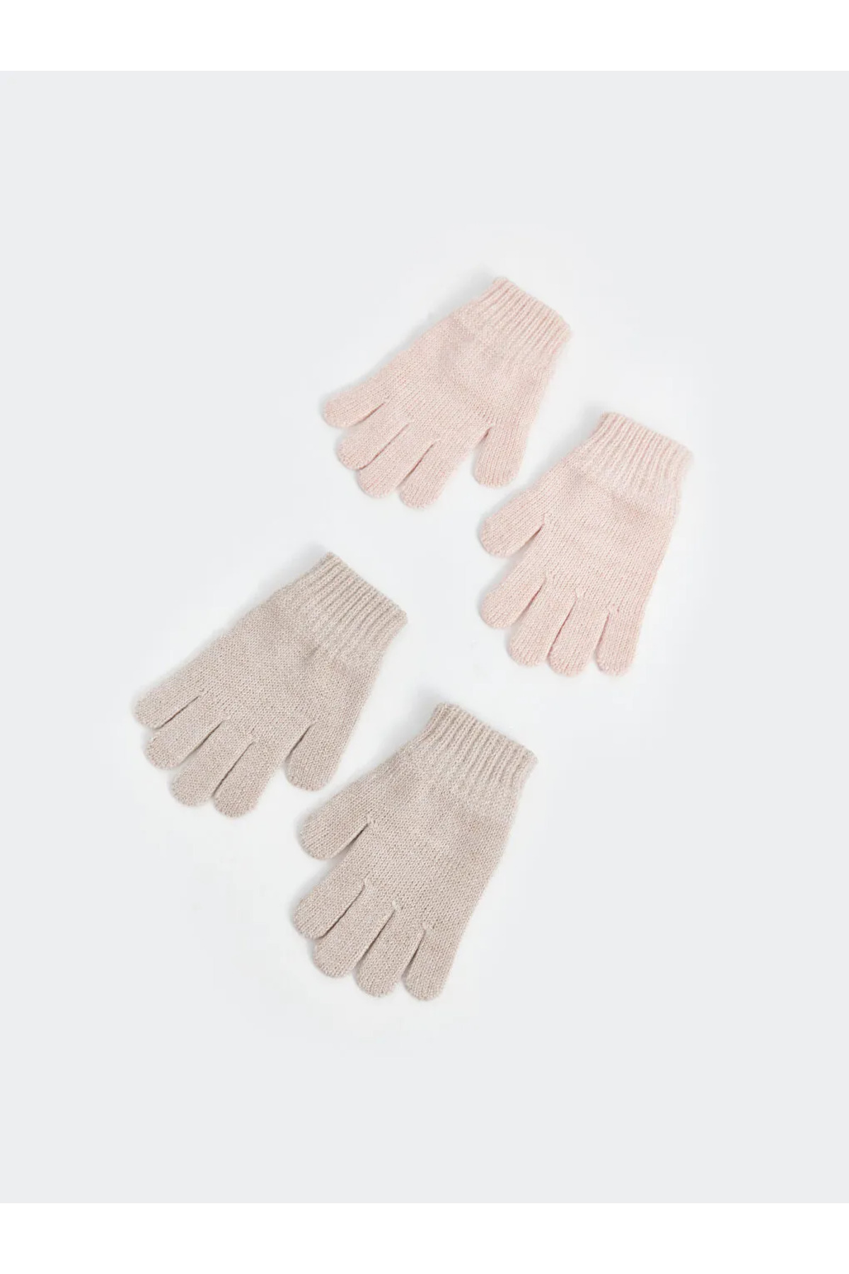 LC Waikiki LCW ACCESSORIES Açık Pembe Basic Kız Bebek Triko Eldiven 2'li fotoğrafı 3 (önizleme)