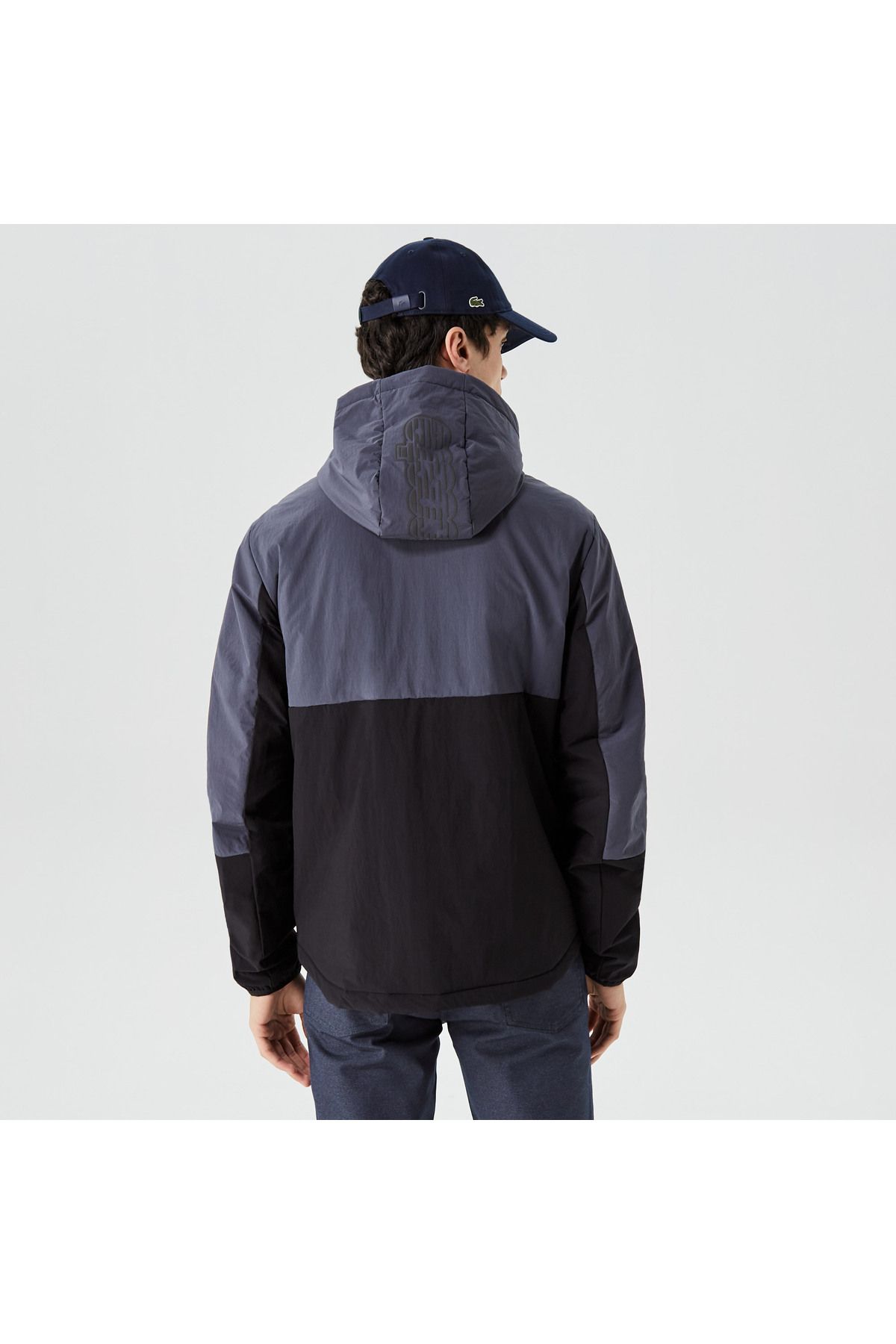 کاپشن آبی مردانه کت کلاهدار سرمه ای Lacoste