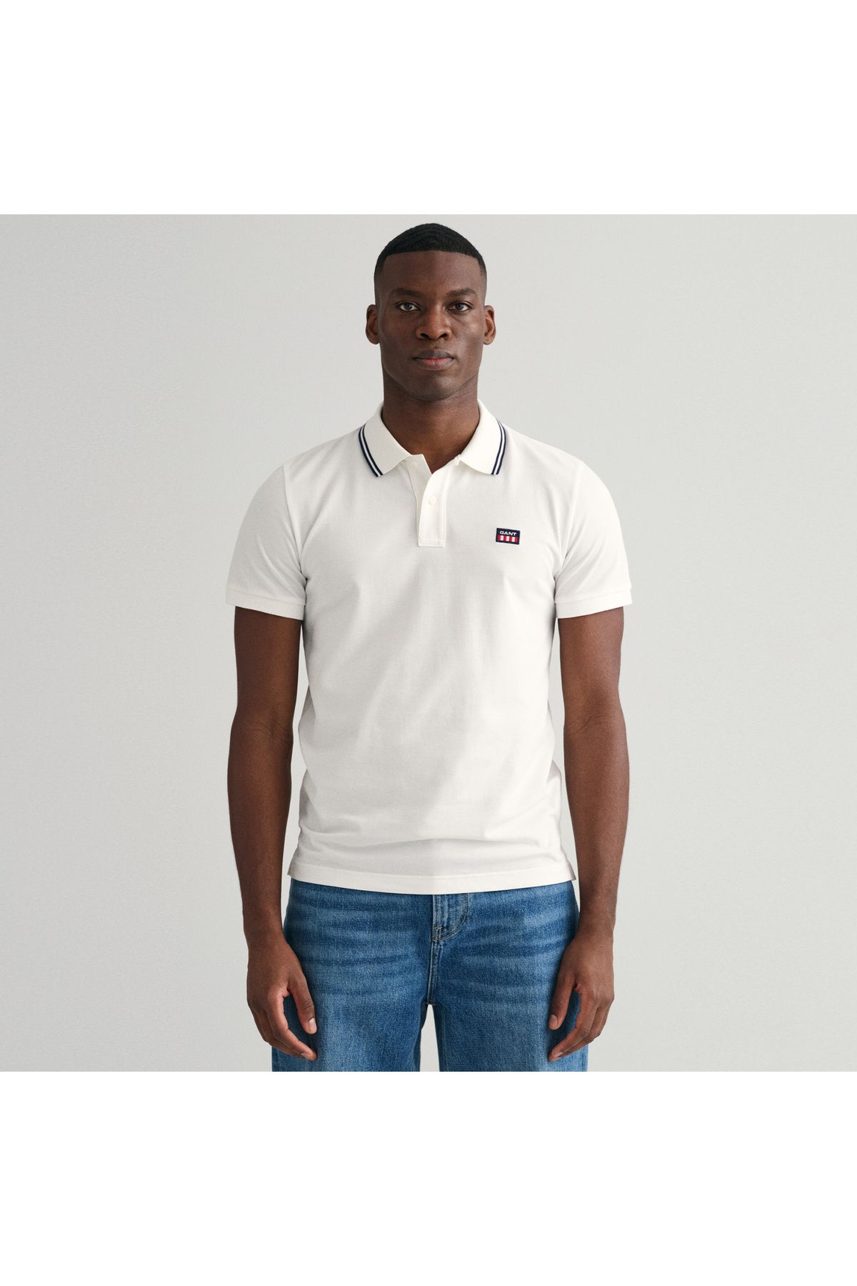 Erkek Bej Çizgili Regular Fit Polo