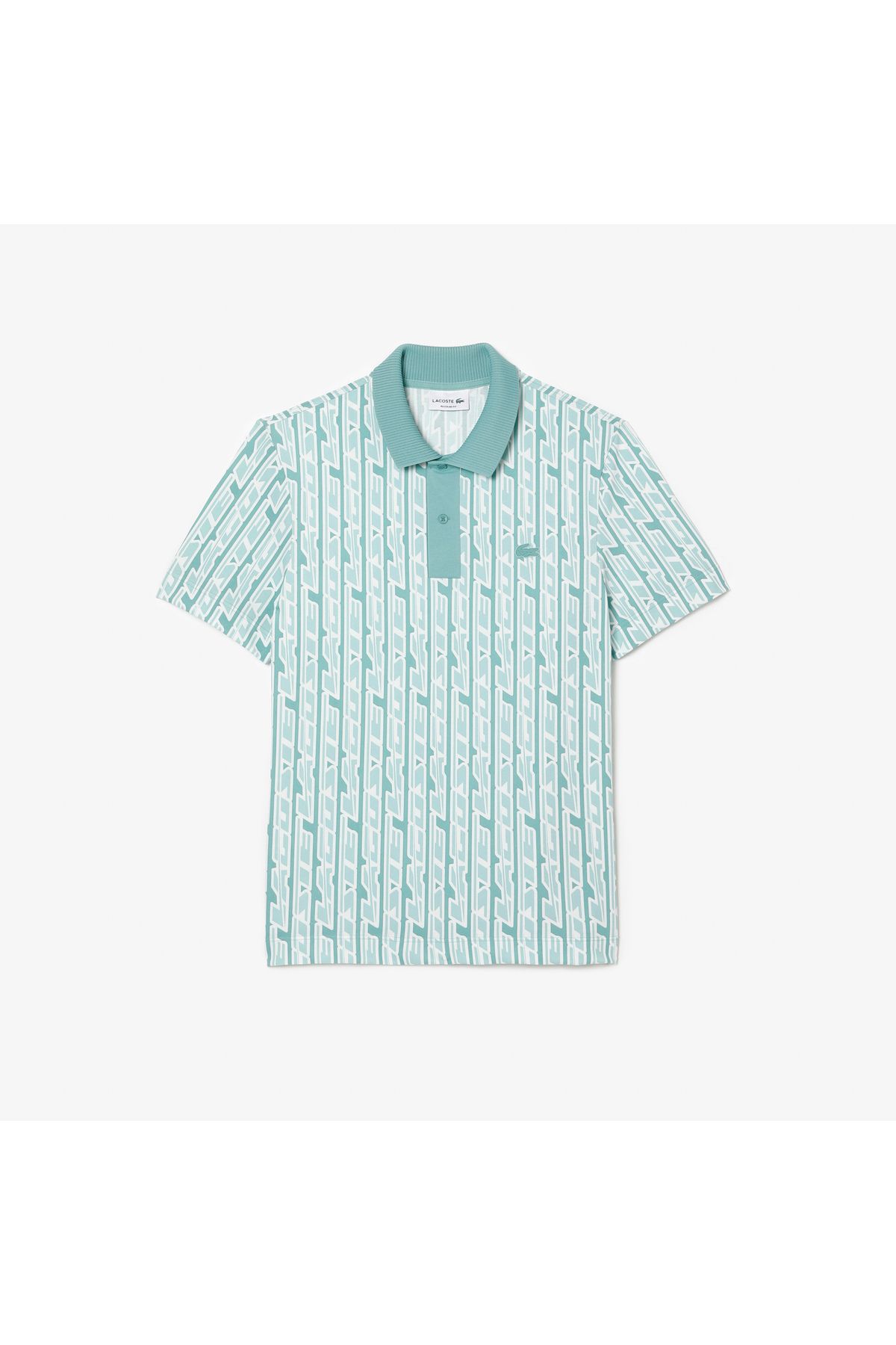 تی شرت یقه پولو سبز مردانه چوگان چاپی منظم فعال Lacoste