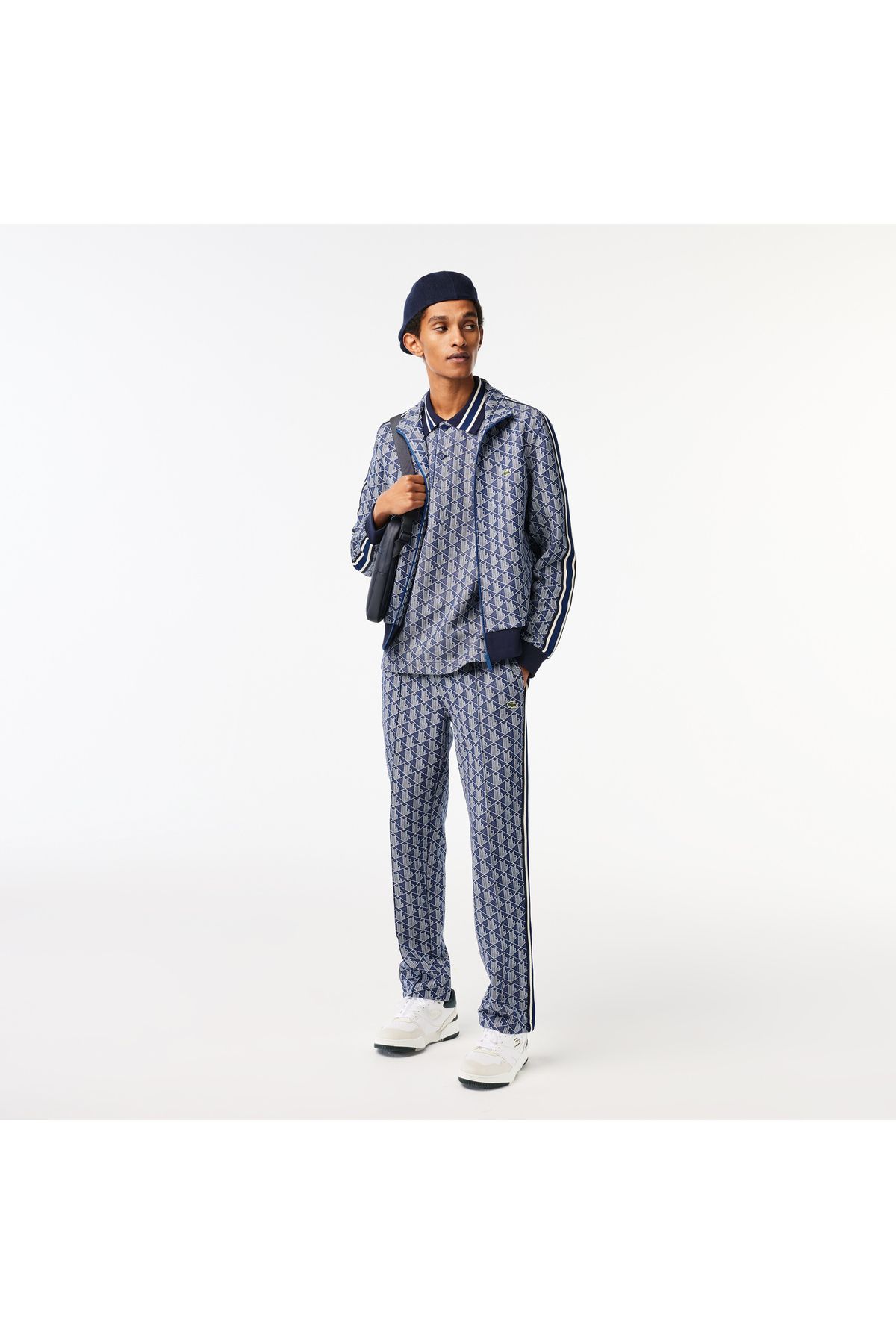 تی شرت یقه پولو آبی مردانه Monogram کلاسیک Fit Navy Blue Polo Lacoste