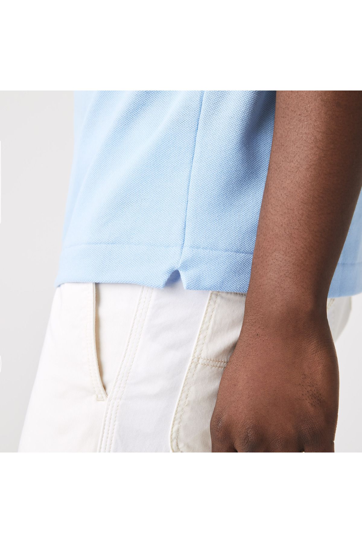 تی شرت یقه پولو مردانه کلاسیک FIT L.12.12 چوگان آبی روشن Lacoste