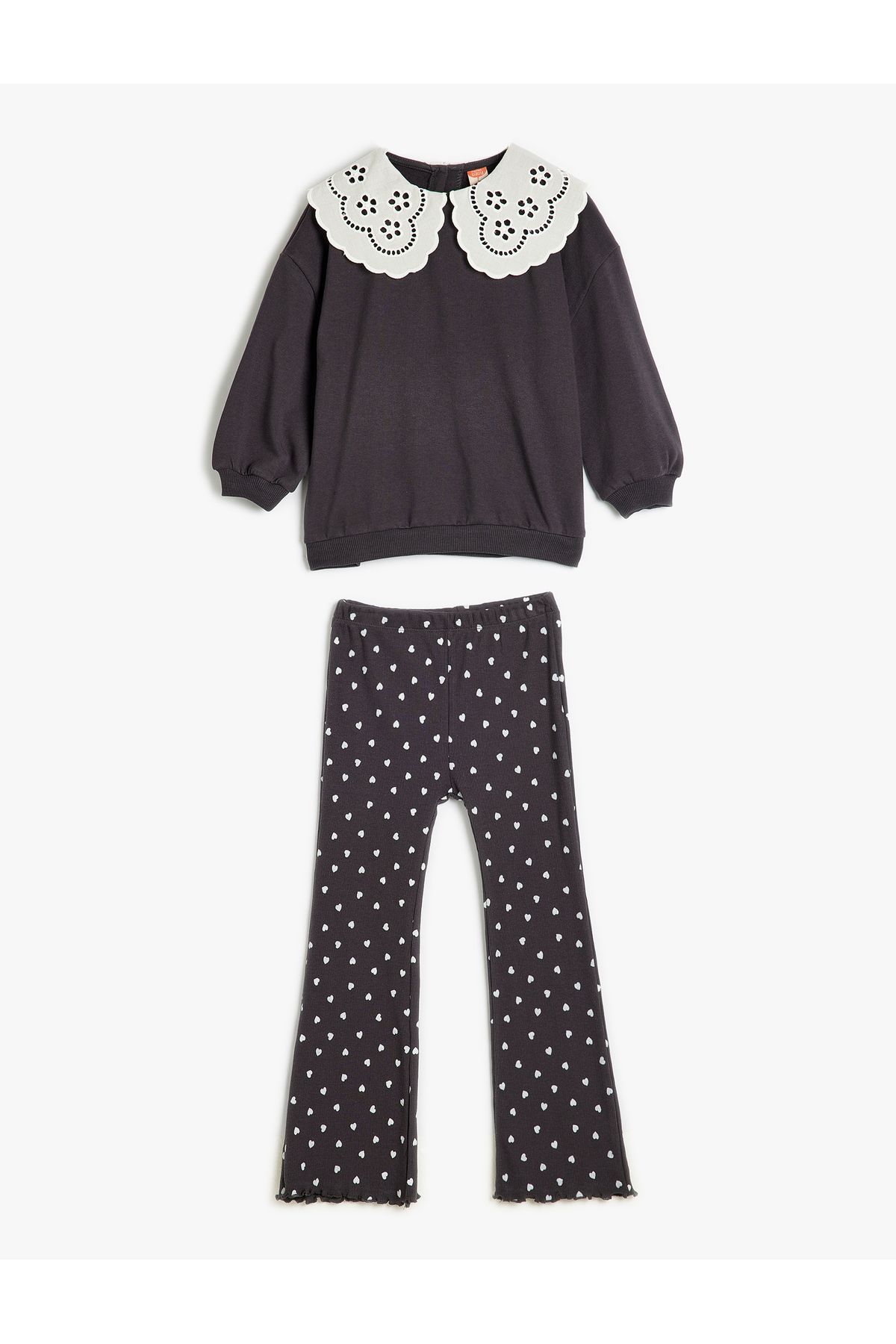 Koton-2er-Set Baby-Kragen-Oberteil und ausgestelltes Hose 1