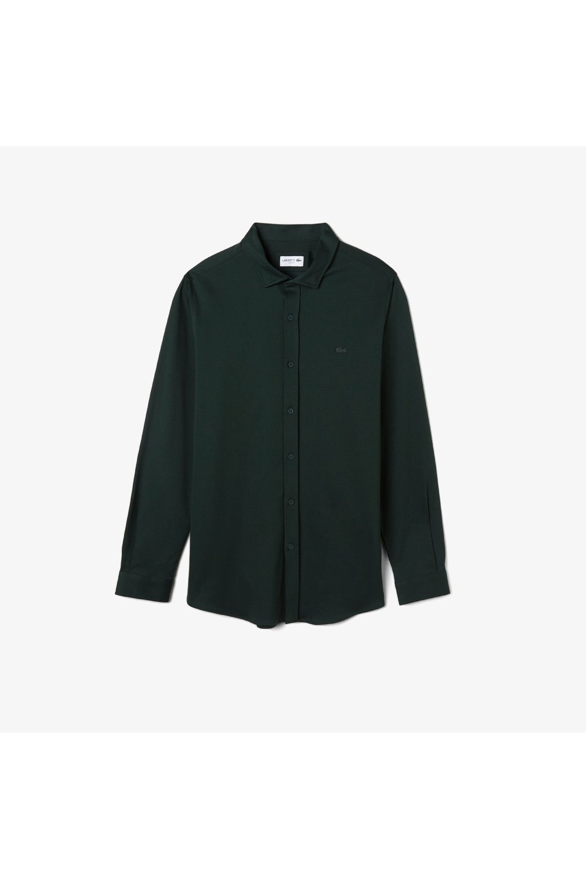 پیراهن / بلوز دکمه دار سبز مردانه باریک و اورجینال Lacoste