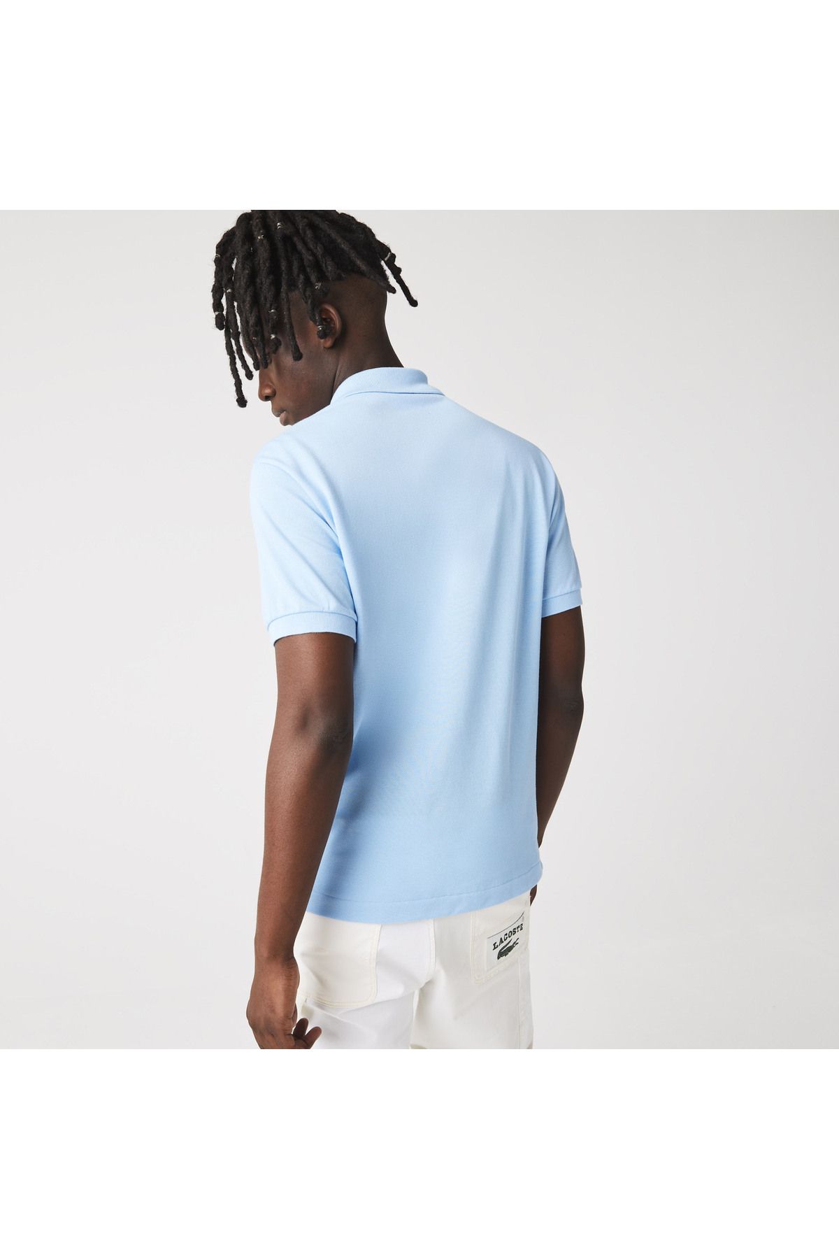 تی شرت یقه پولو مردانه کلاسیک FIT L.12.12 چوگان آبی روشن Lacoste