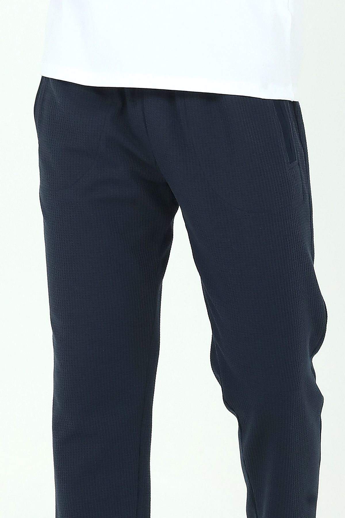 ست پیژامه مردانه لباس خواب وافل داماد DS NAVY BLUE Damat