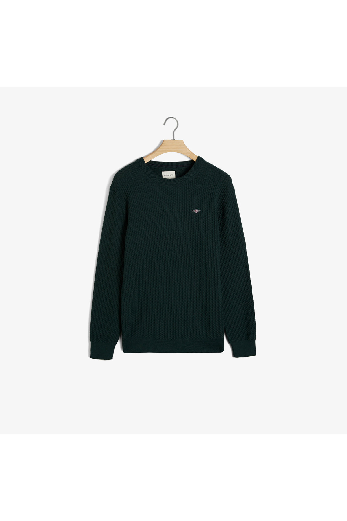 Men's Green Regular Fit Crew Neck Logo Sweater