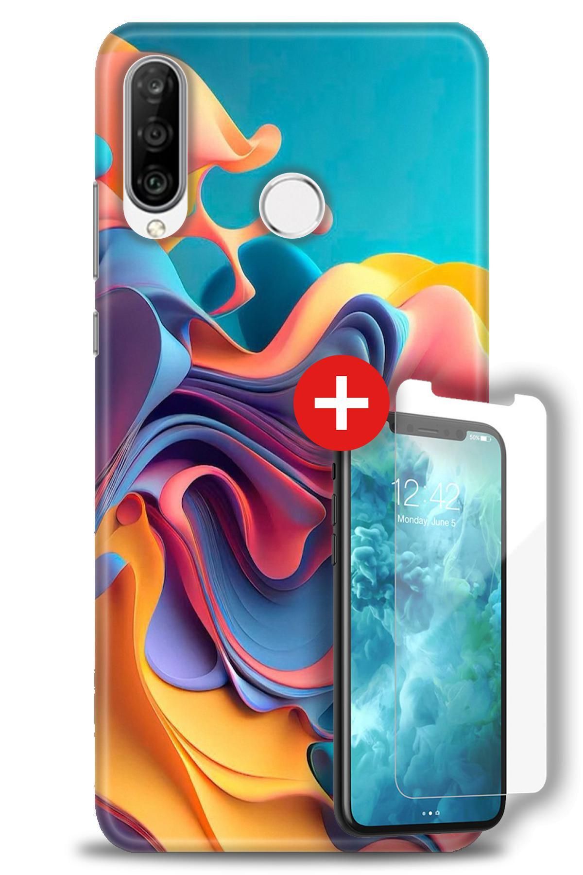 kılıfevreni Huawei P30 Lite HD Baskılı Kılıf + MAT DAVİN KIRILMAZ EKRAN KORUYUCU d (76)