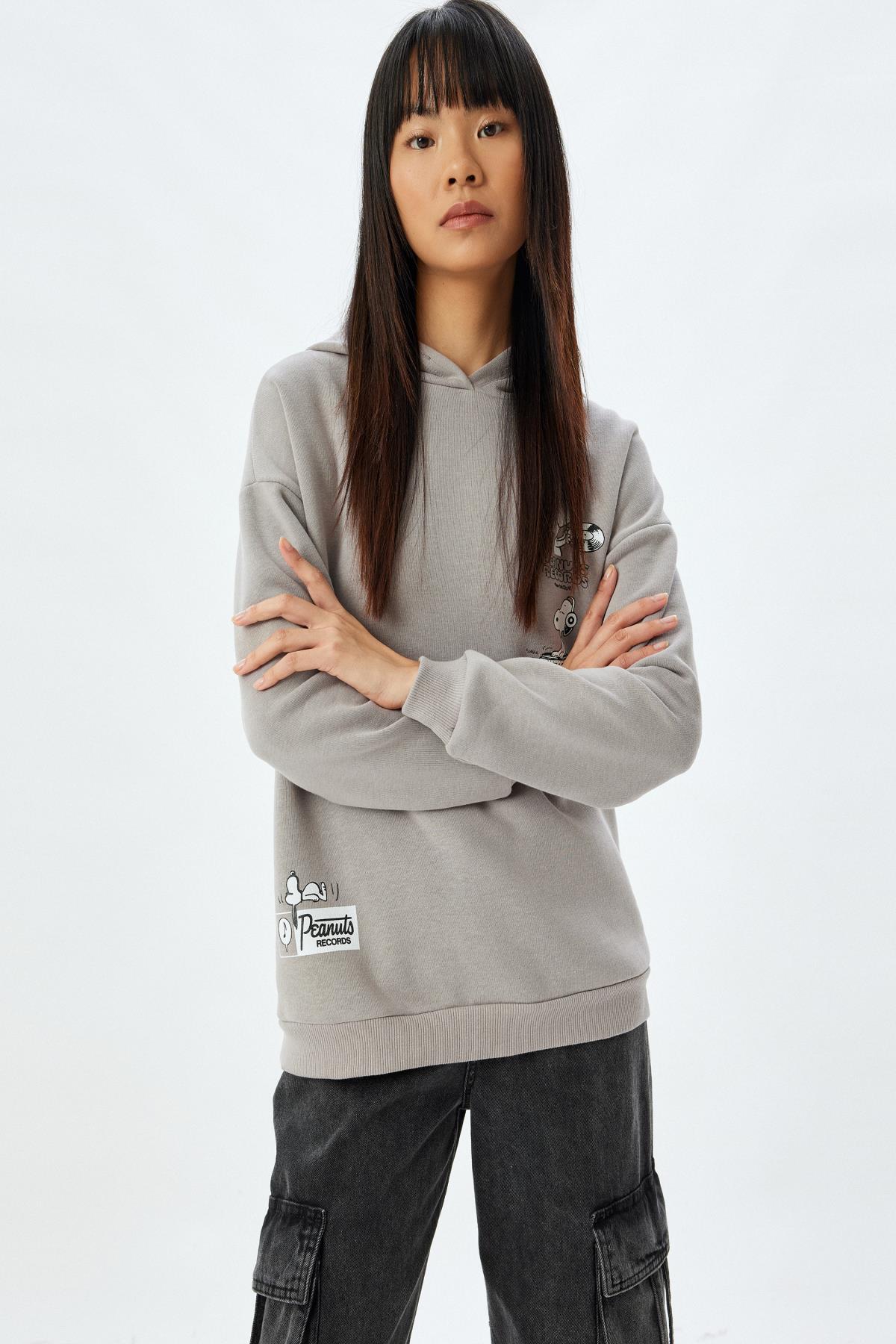 سویشرت زنانه خاکستری کوتونKoton | 5WAL10189IK اورجینال - تصویر 2