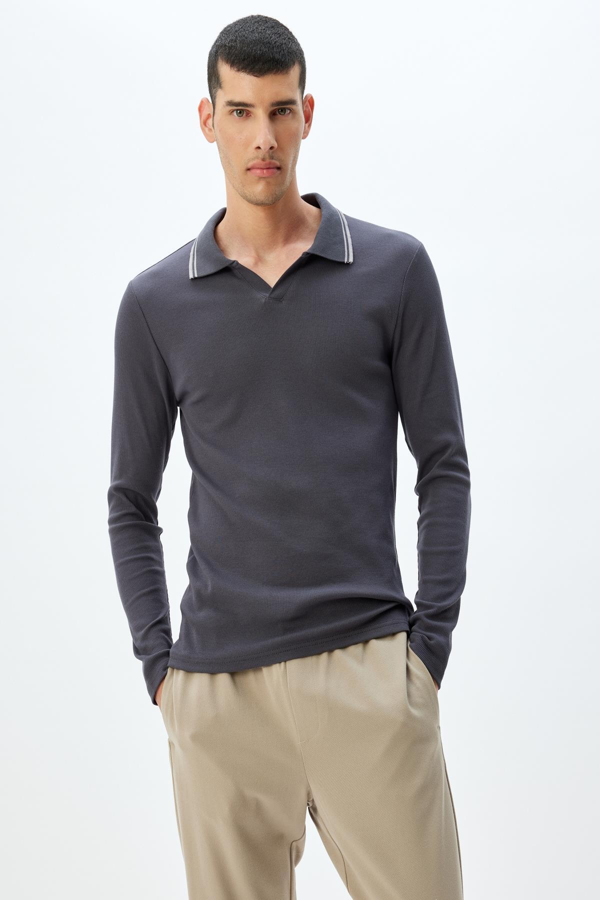 تیشرت مردانه خاکستری کوتون | 5WAM10197HK اورجینال - تصویر 2