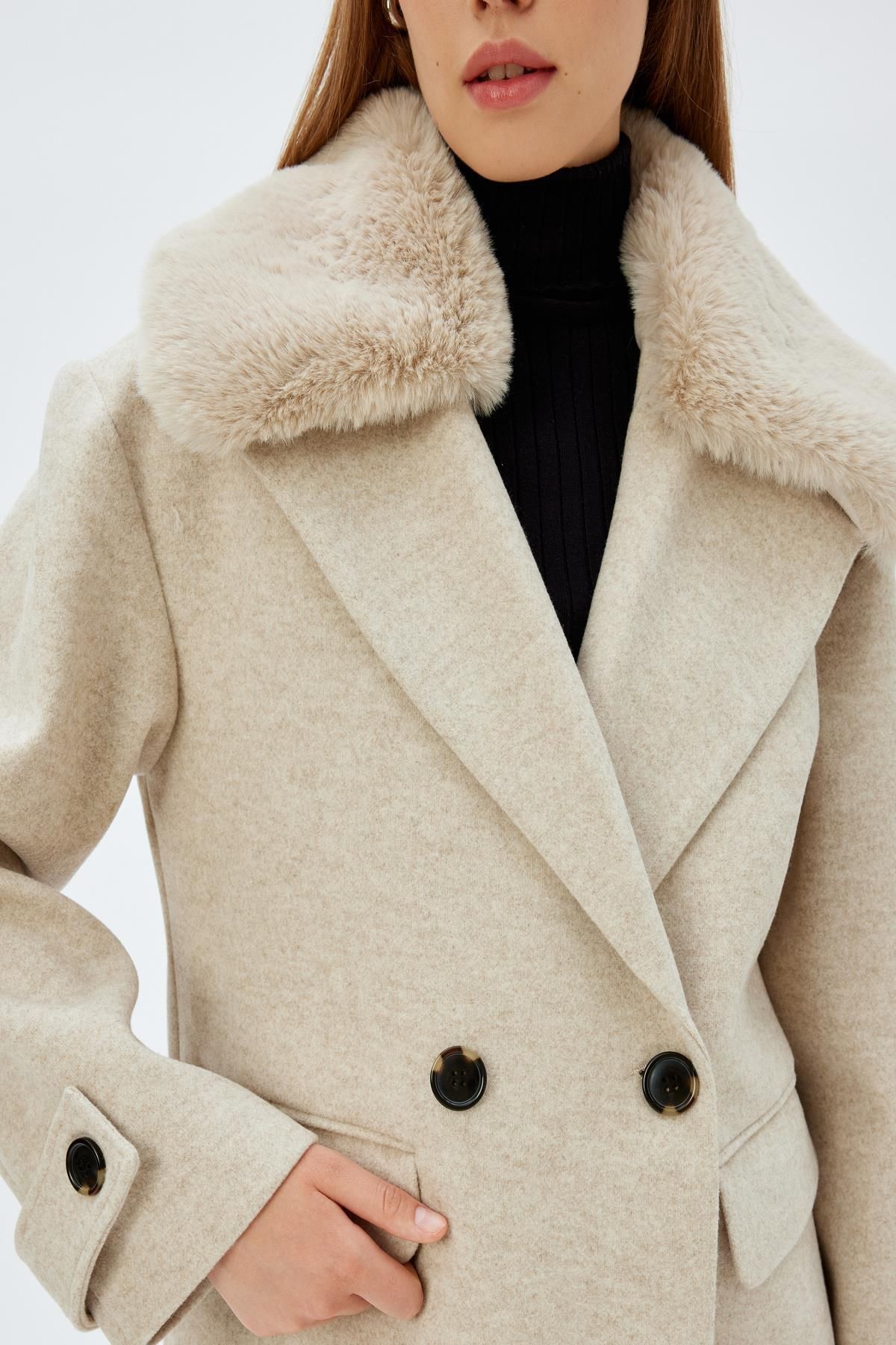 Koton 5Wak00112Ew Model Ecru Women s Coat