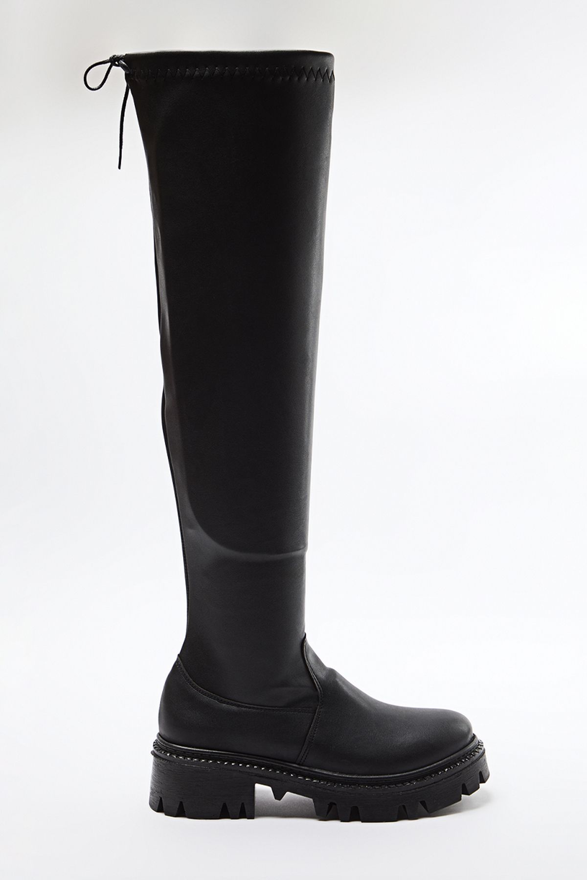 TRENDYOL SHOES-Schwarze Overknee-Damenstiefel mit dicker Sohle – TAKAW25CZ00014 6