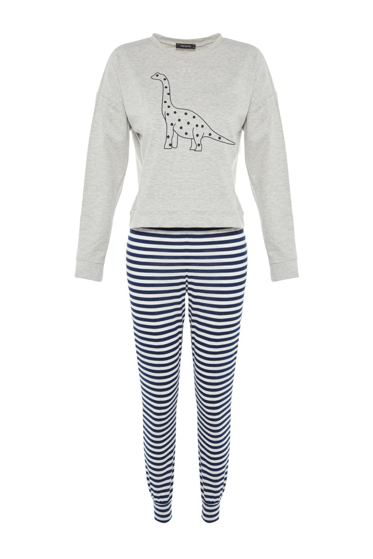 Trendyol Collection-Cotton Printed T-Shirt and Jogger Pajama Set - Thmaw21Pt0240 7