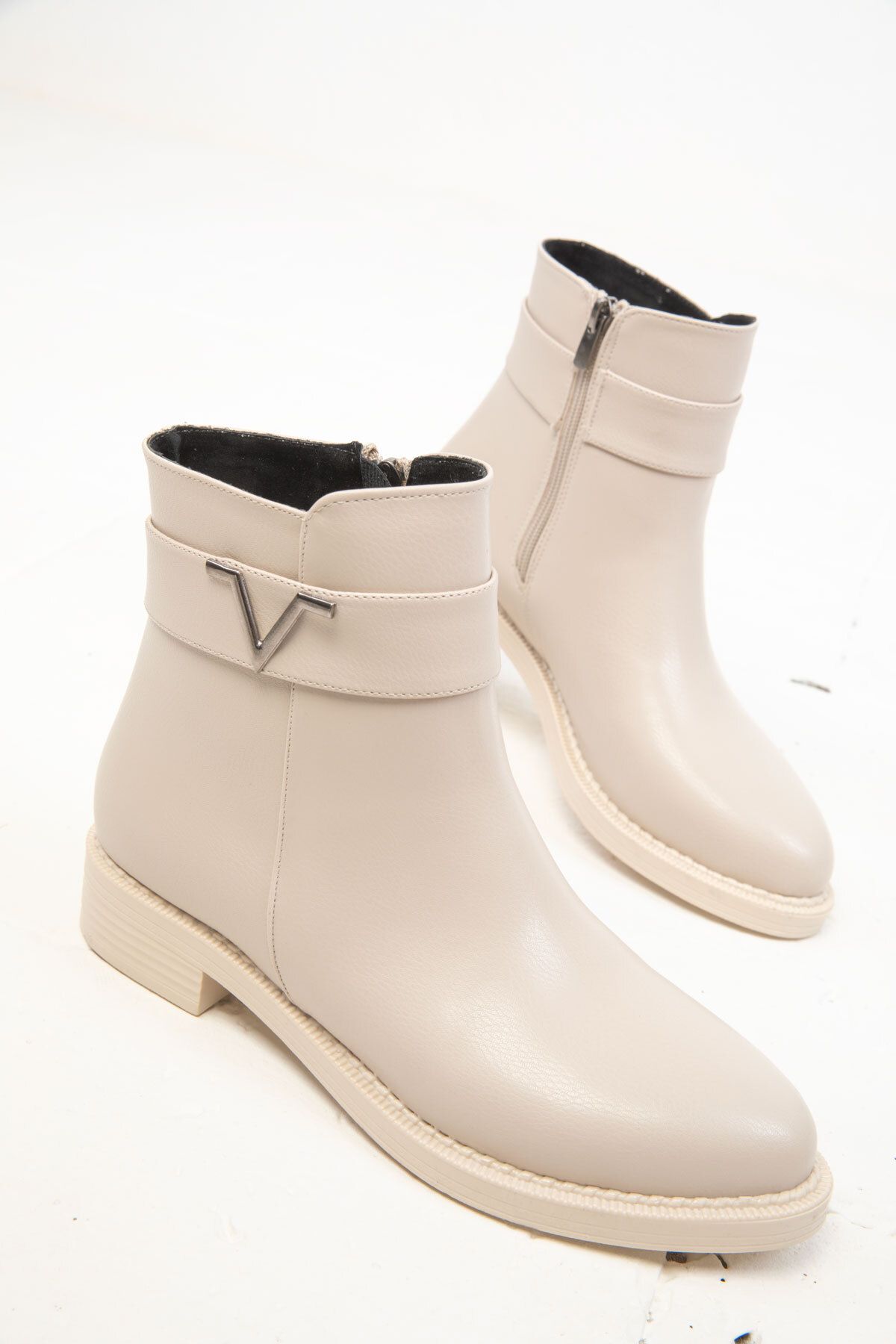 SOHO-Μπεζ γυναικείες μπότες - 19769 Model Bootie 3