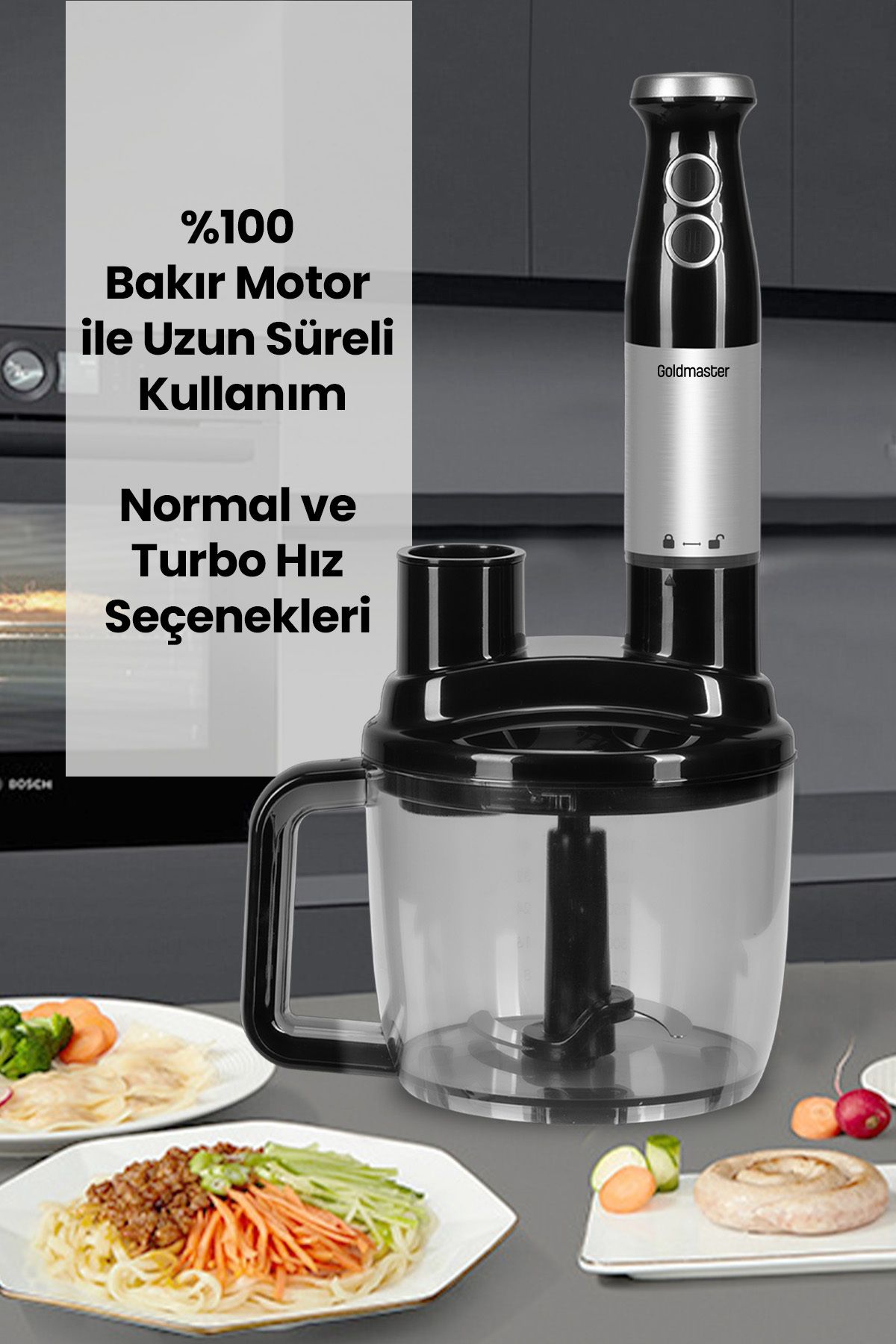 GOLDMASTER-Fastrobot Inox Stainless Steel 8 in 1 Multi-Purpose Food Processor Multi Blender Set 4