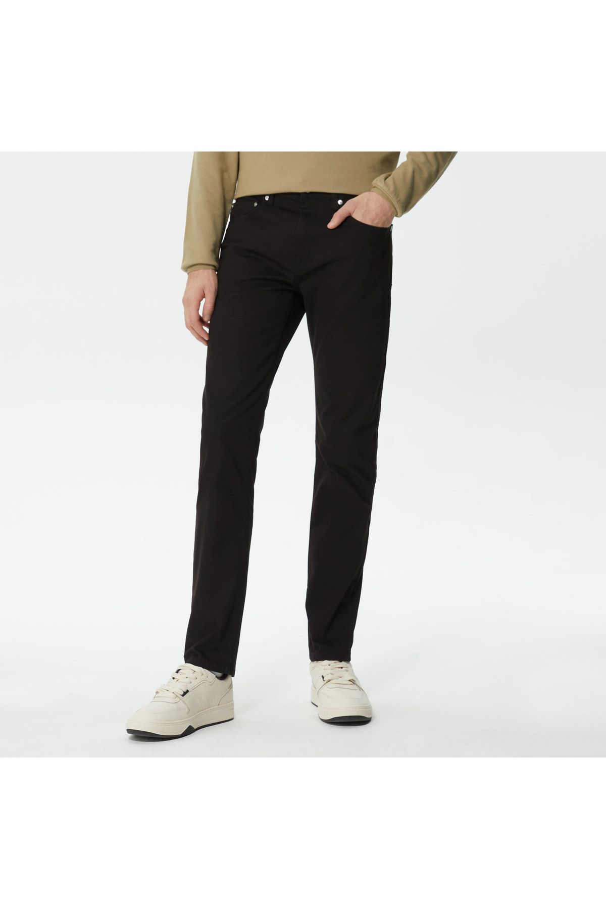 شلوار مشکی مردانه سیاه باریک اورجینال Lacoste