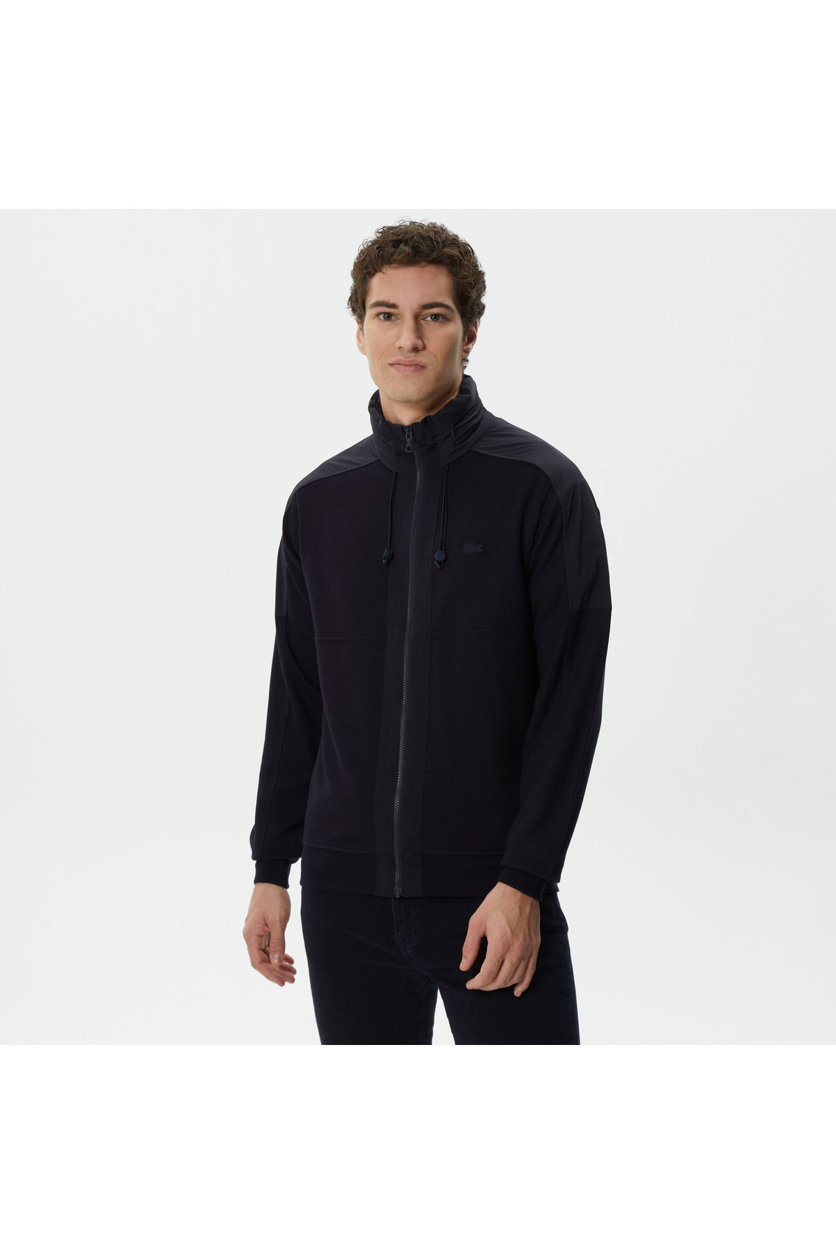 سویشرت آبی مردانه روشن و زاویه دار معمولی Lacoste