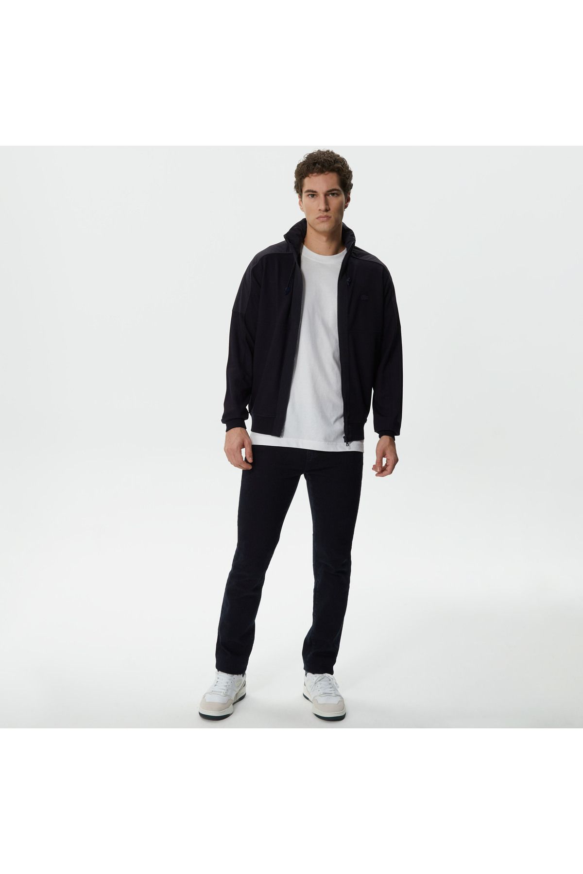 سویشرت آبی مردانه روشن و زاویه دار معمولی Lacoste