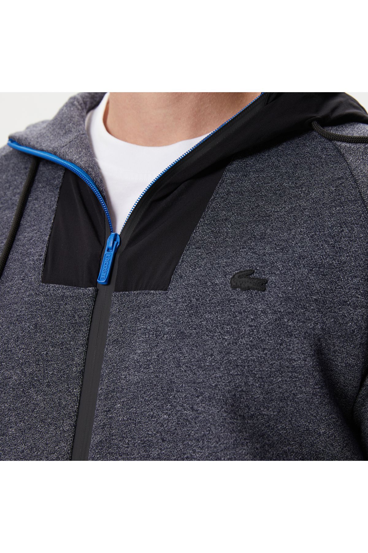 سویشرت آبی مردانه بلوک رنگی باریک و Lacoste