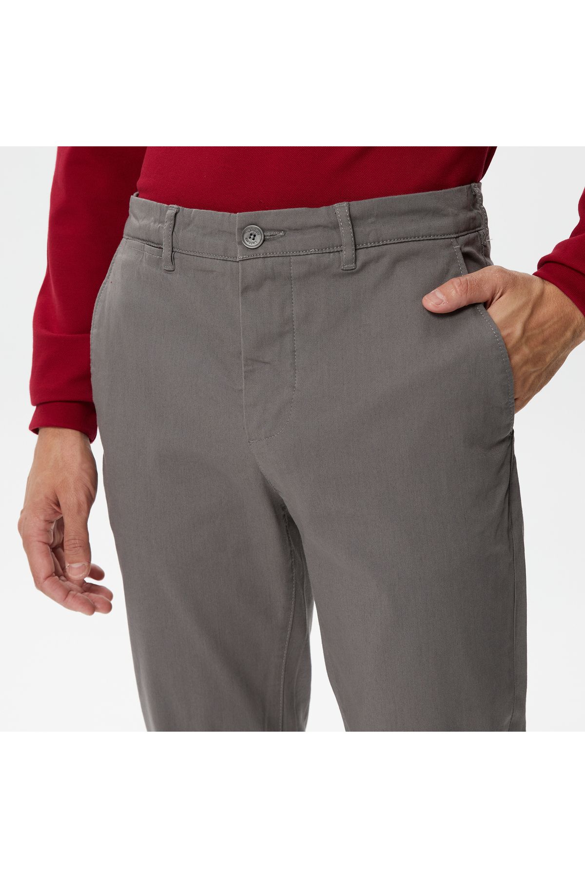 شلوار خاکستری مردانه باریک اورجینال Lacoste