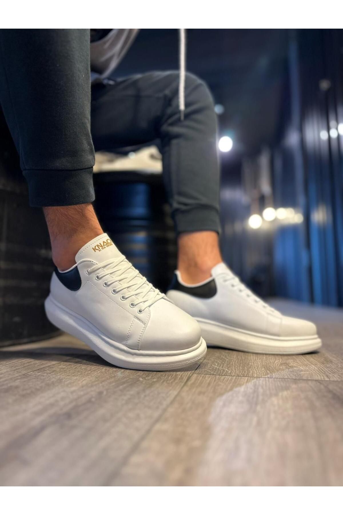 Knack-Pantofi casual albi cu talpă înaltă - 043 5