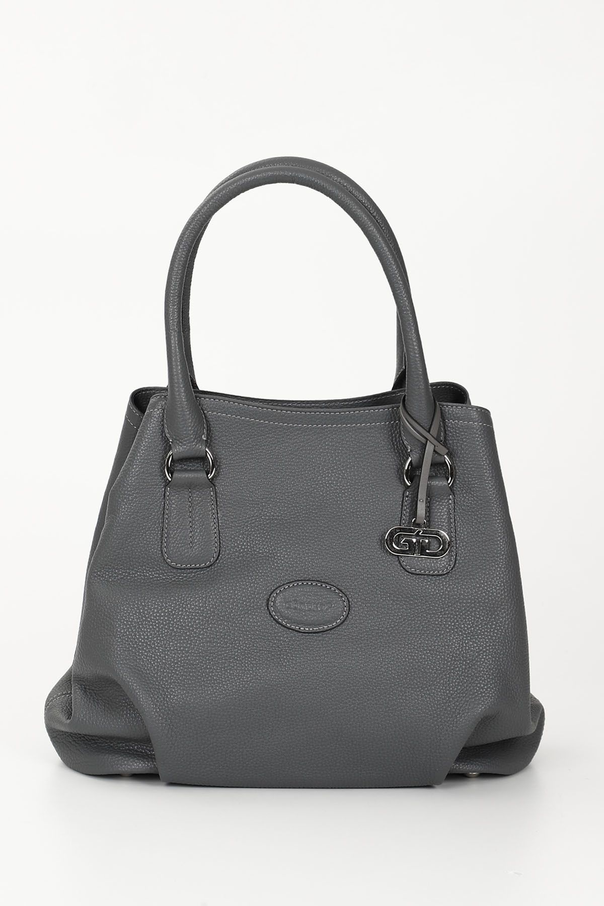 GÖNDERİ(R)-GRAY FLOTER Gön Platinum Genuine Leather Large Size Women's Shoulder and Hand Bag B8392 2