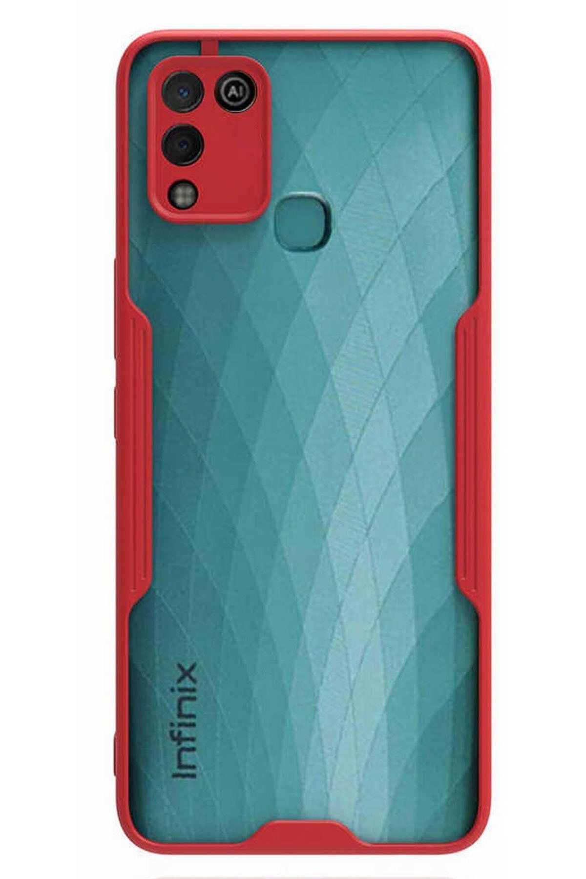 NewFace İnfinix Hot 10 Play Kılıf Platin Silikon - Kırmızı GLSTD