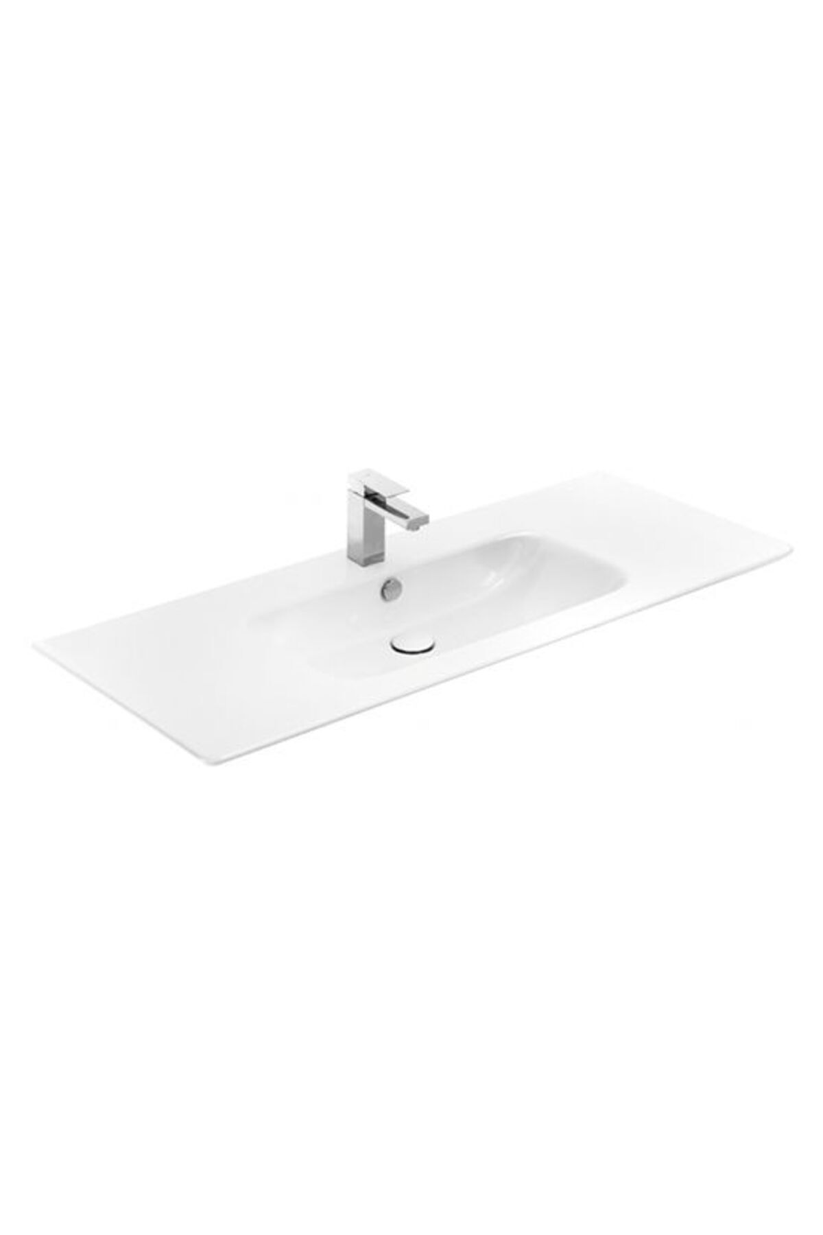 SANOVİT Sanovit Sharp 120 cm Konsollu Süper İnce Lavabo Beyaz Renk