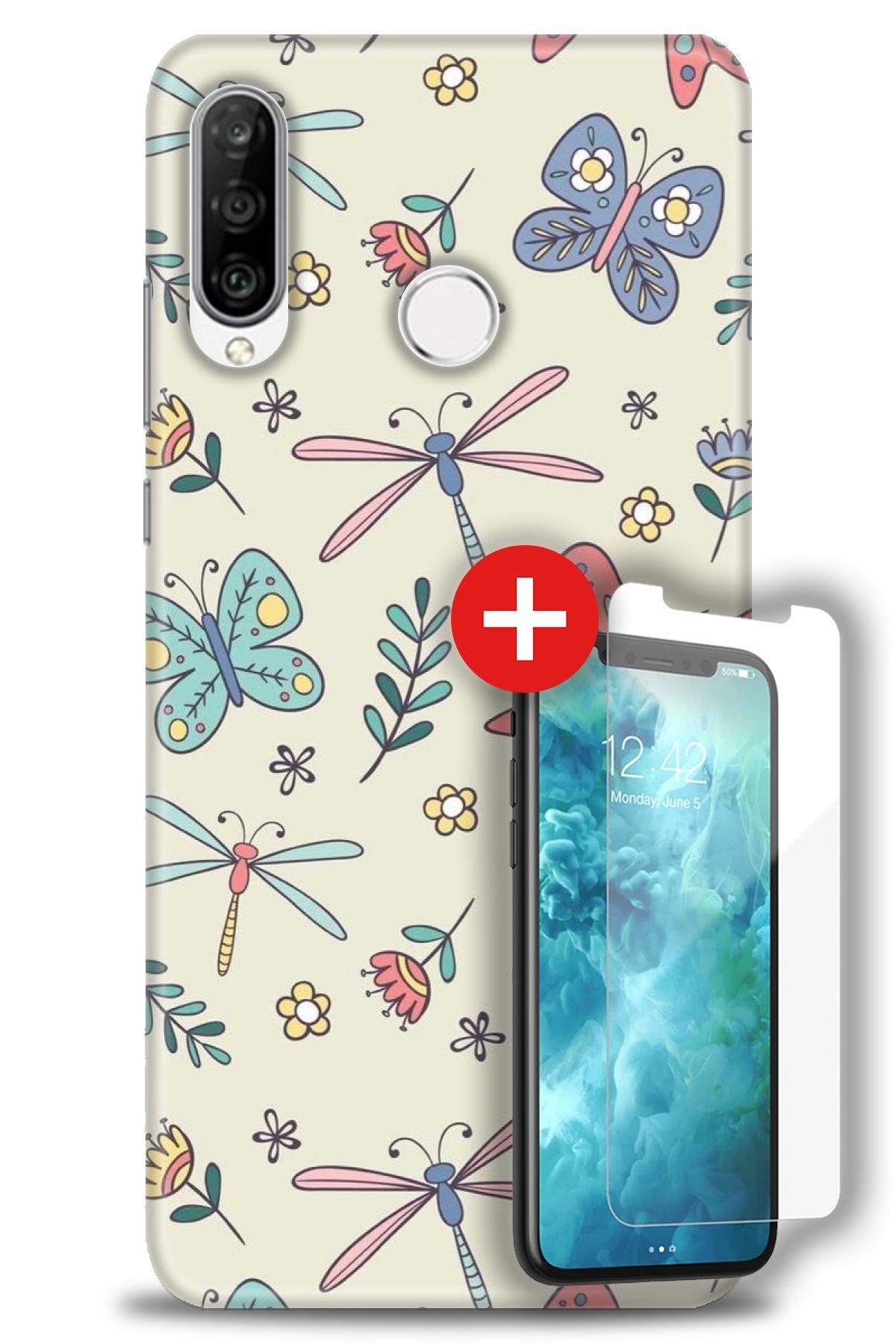 kılıfevreni Huawei P30 Lite HD Baskılı Kılıf + MAT DAVİN KIRILMAZ EKRAN KORUYUCU f (81)