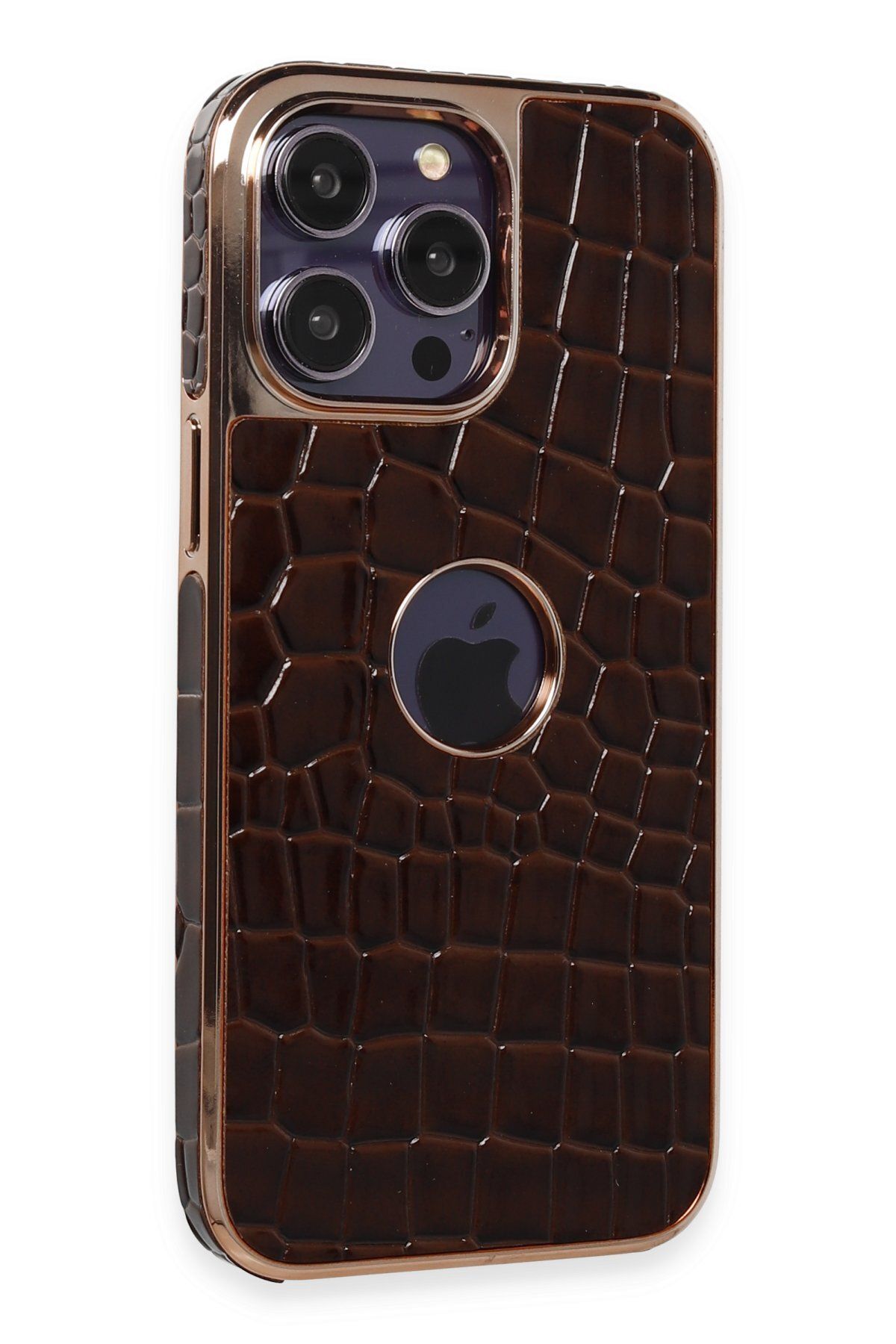 NewFace iPhone 14 Pro Kılıf Snake Kapak - Kahverengi ZRNET