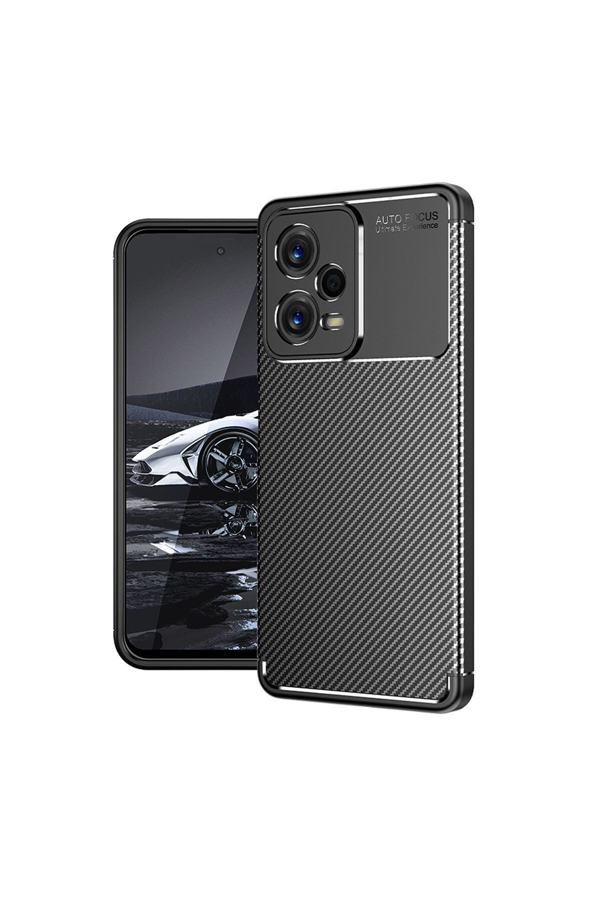 NewFace Xiaomi Redmi Note 12 5G Kılıf Focus Karbon Silikon - Siyah YNSMR