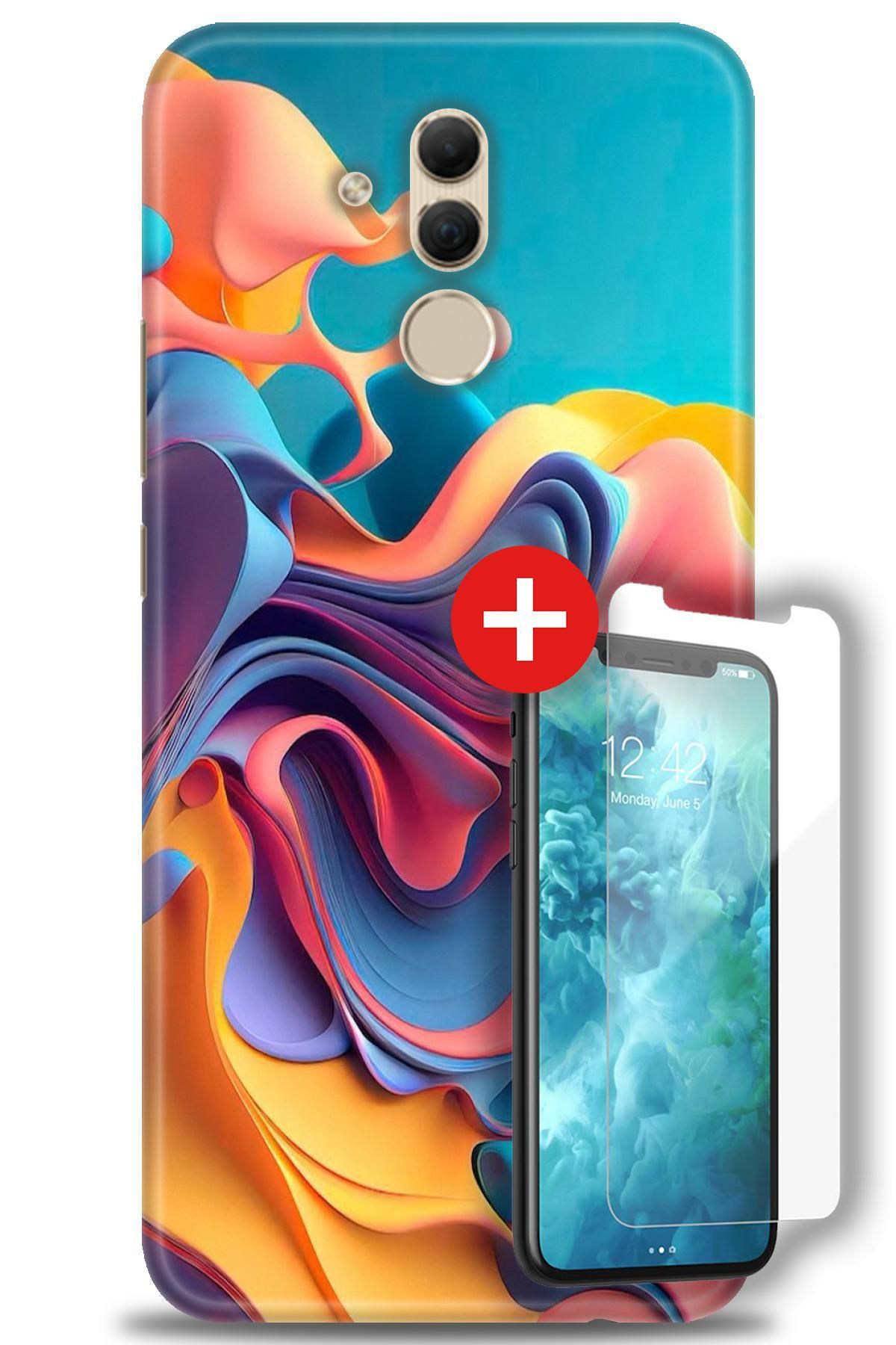 kılıfevreni Huawei Mate 20 Lite HD Baskılı Kılıf + MAT DAVİN KIRILMAZ EKRAN KORUYUCU d (76)