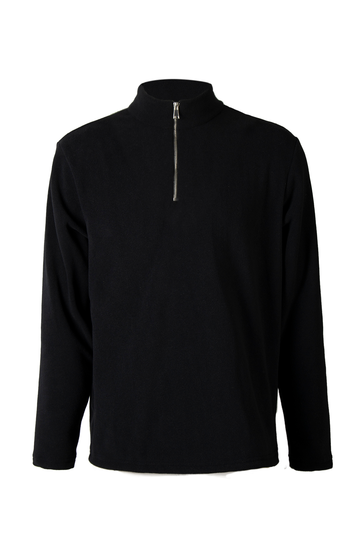 VEAVEN Siyah Yarım Fermuarlı Regular Kalıp Dik Yaka Polar Sweatshirt görsel 6