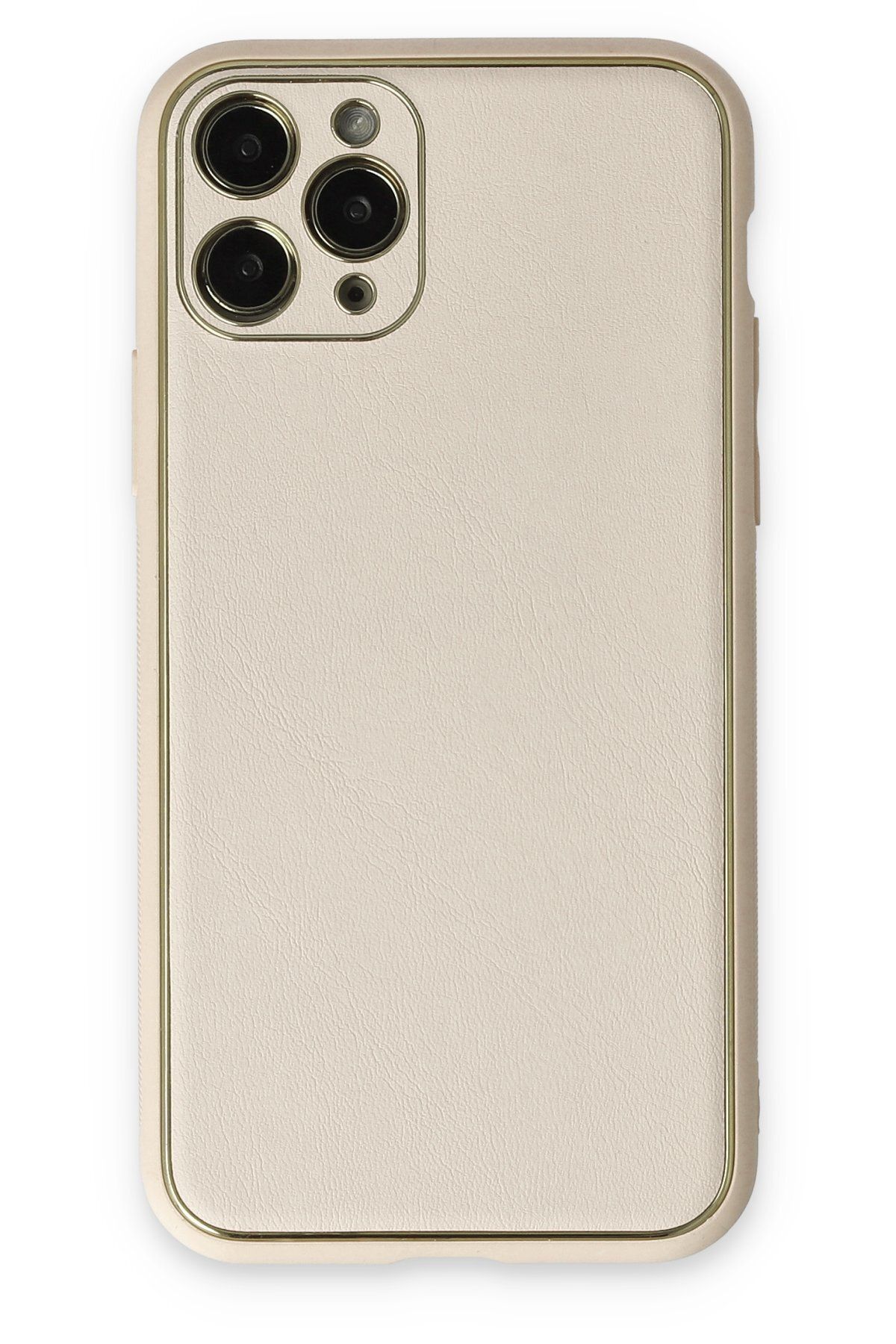 NewFace iPhone 11 Pro Max Kılıf Coco Deri Silikon Kapak - Beyaz ZRNET