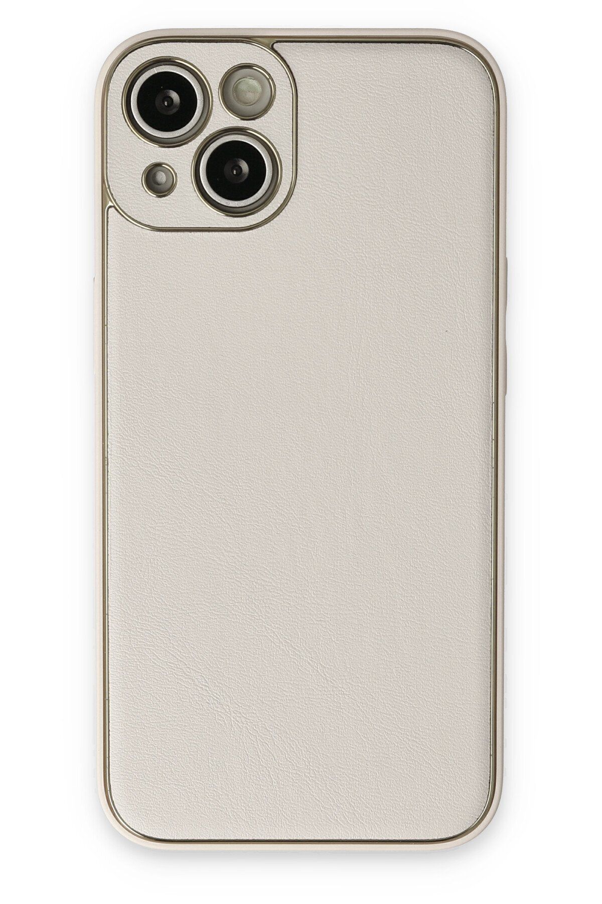 NewFace iPhone 14 Plus Kılıf Coco Deri Silikon Kapak - Beyaz GLSTD