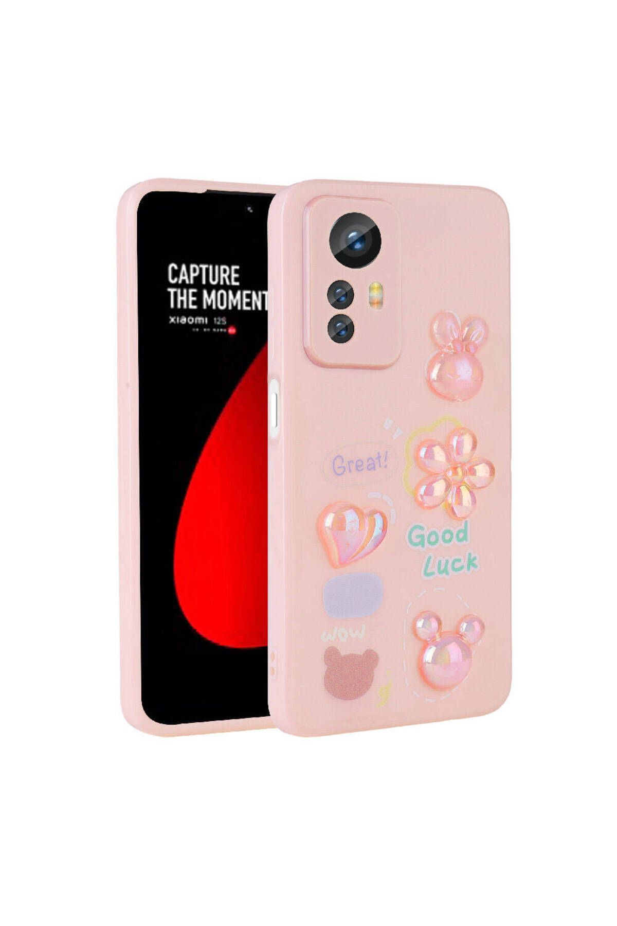 Lokal Marketing Xiaomi Redmi Note 12S Kılıf Kabartma Figürlü Parlak Zore Toys Silikon Kapak