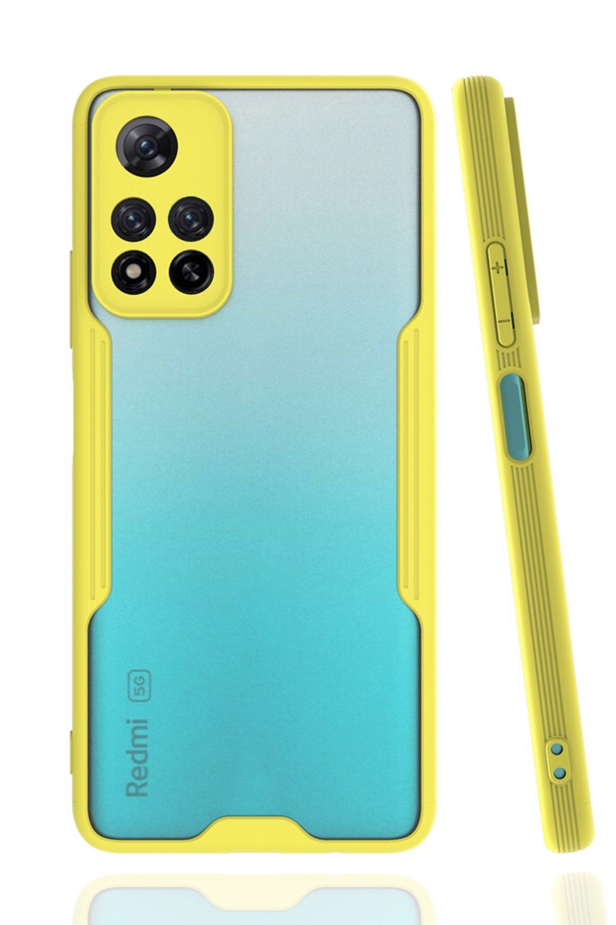 NewFace Xiaomi Redmi Note 11 Pro Plus 5G Kılıf Platin Silikon - Sarı GLSTD
