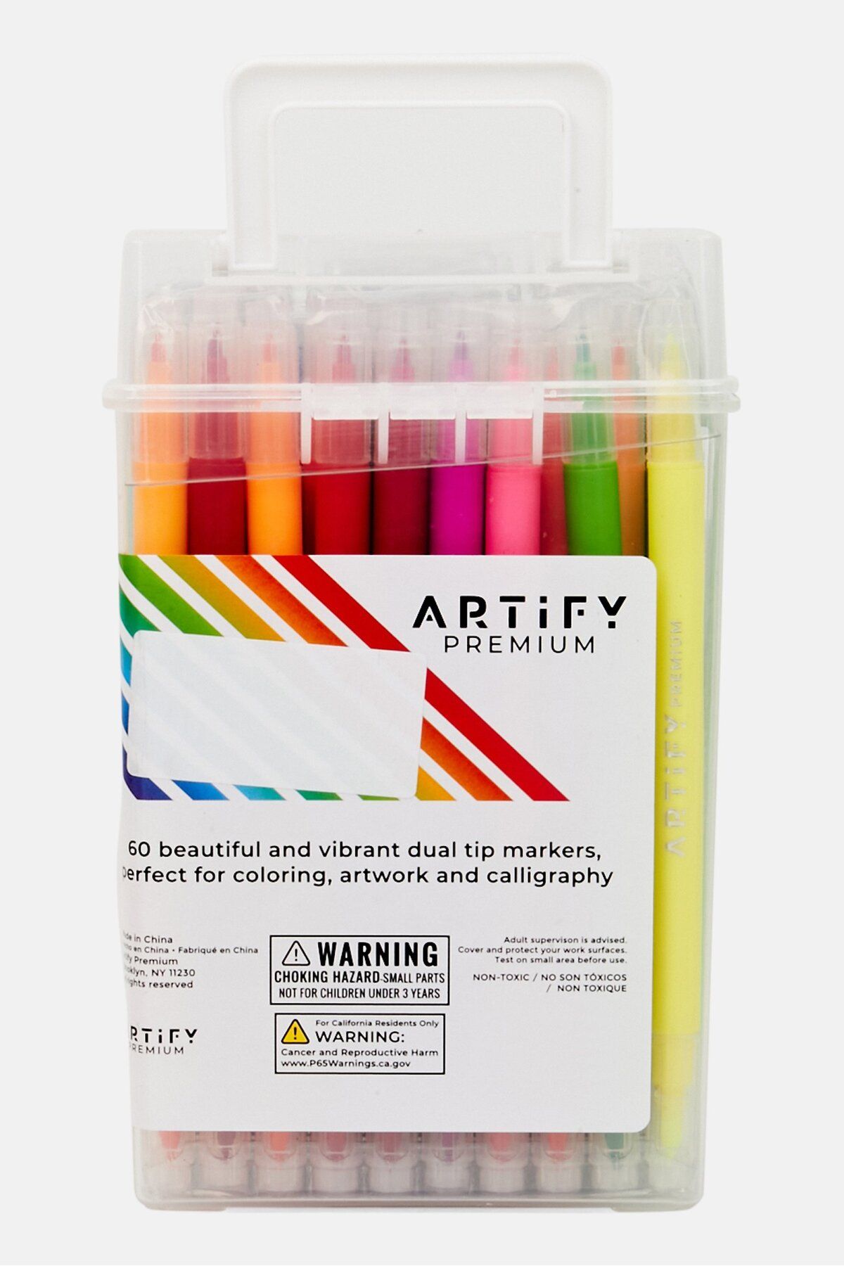 Artify-60 Colorfun Dual Tip Markers, White Combo 2