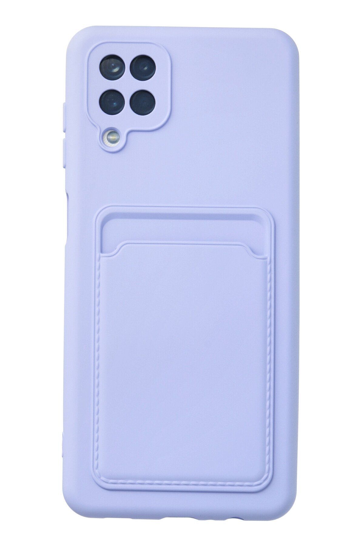 NewFace Galaxy M12  Uyumlu Kılıf Kelvin Kartvizitli Silikon - Lila GLSTD
