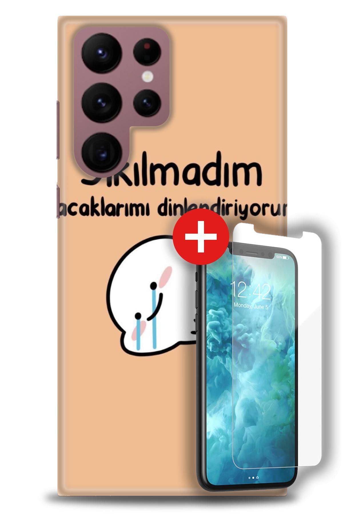 kılıfevreni Samsung Galaxy S22 Ultra HD Baskılı Kılıf + MAT ANTİSTATİK EKRAN KORUYUCU c (4)