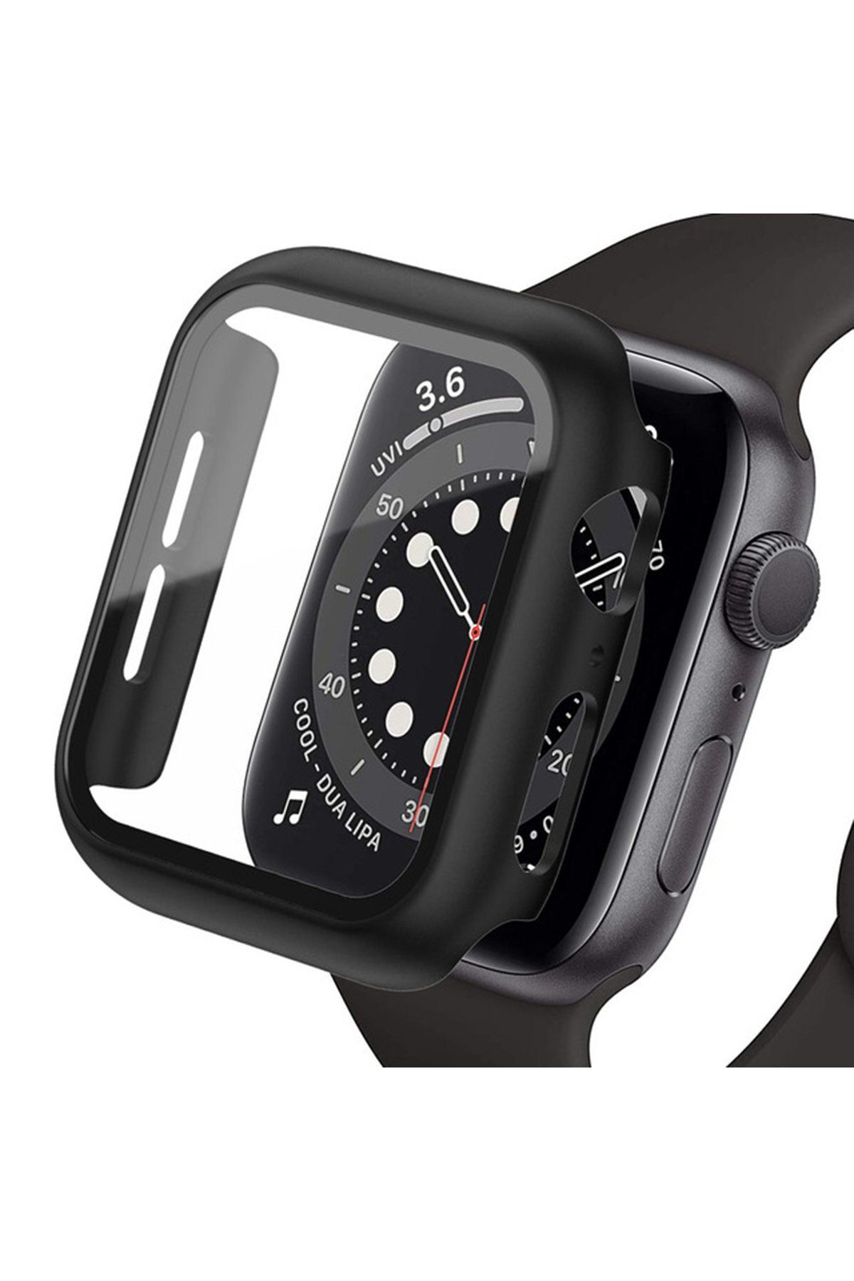 NewFace Apple Watch Ultra 49mm Camlı Kasa Ekran Koruyucu - Siyah TRNHL