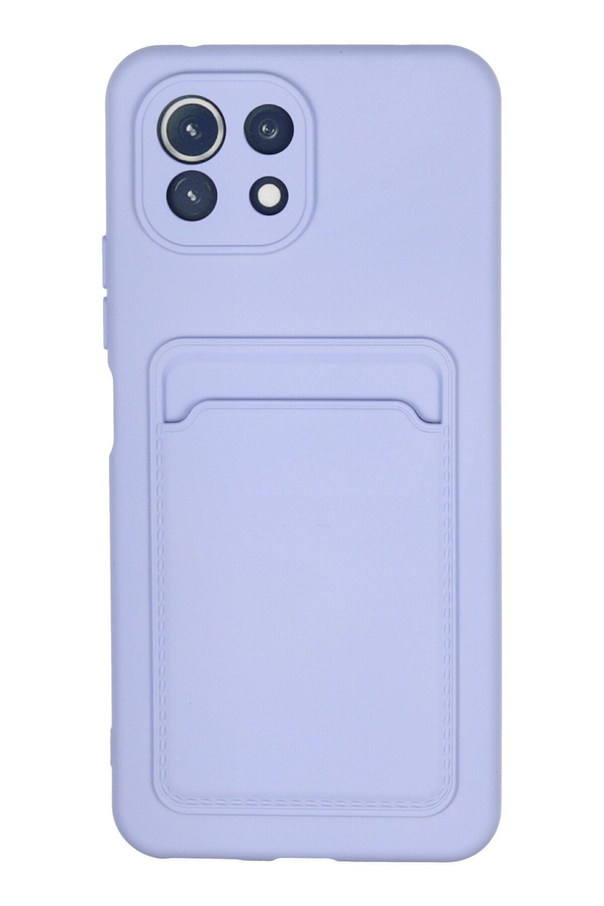 NewFace Xiaomi Mi 11 Uyumlu Kılıf Kelvin Kartvizitli Silikon - Lila GLSTD