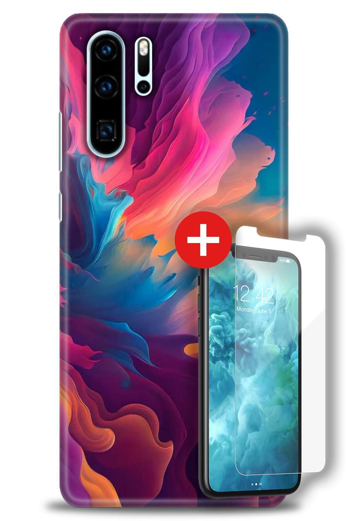 kılıfevreni Huawei P30 Pro HD Baskılı Kılıf + MAT DAVİN KIRILMAZ EKRAN KORUYUCU d (70)