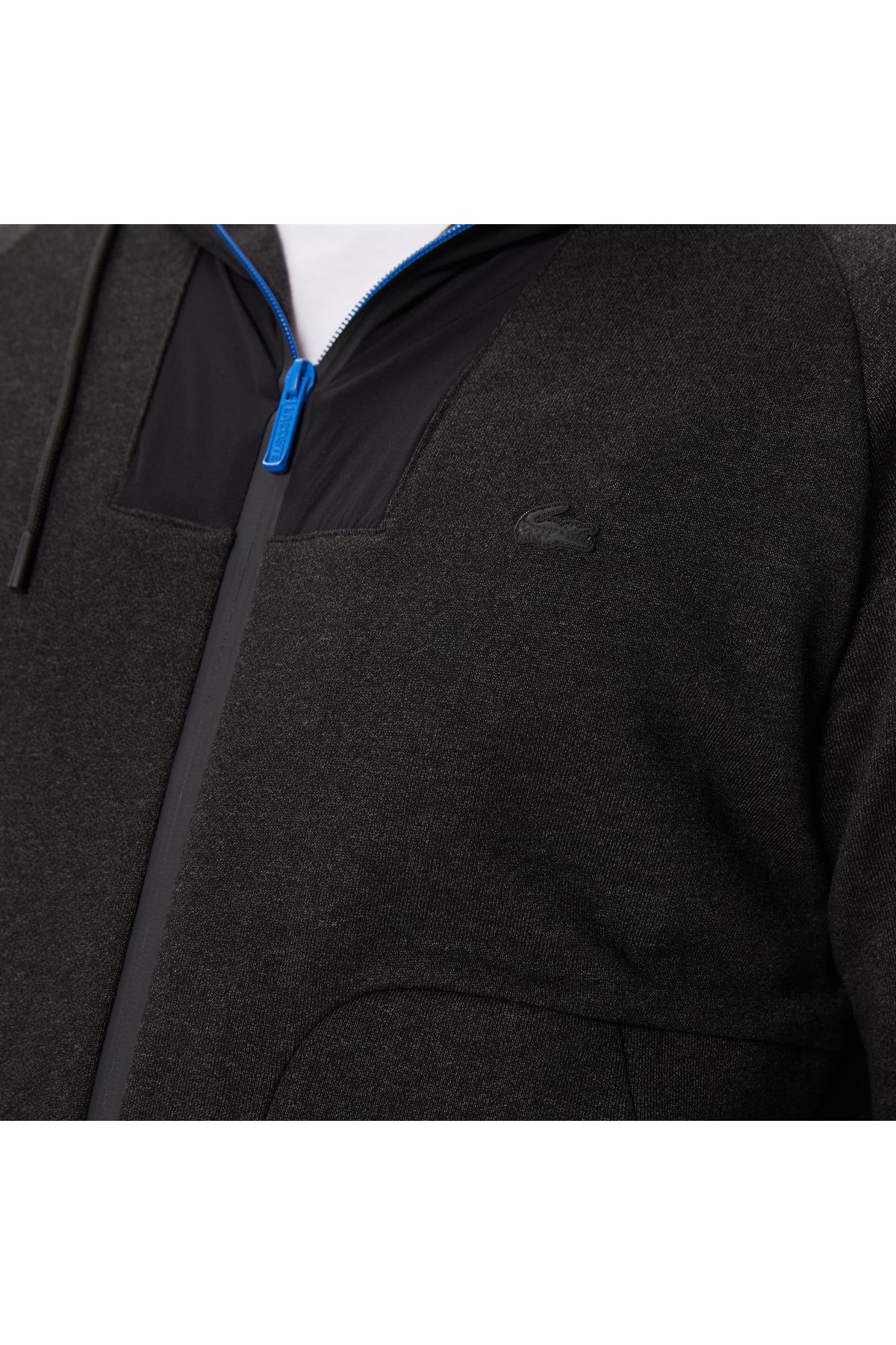 سویشرت مشکی مردانه سیاه بلوک کلاه براق Lacoste