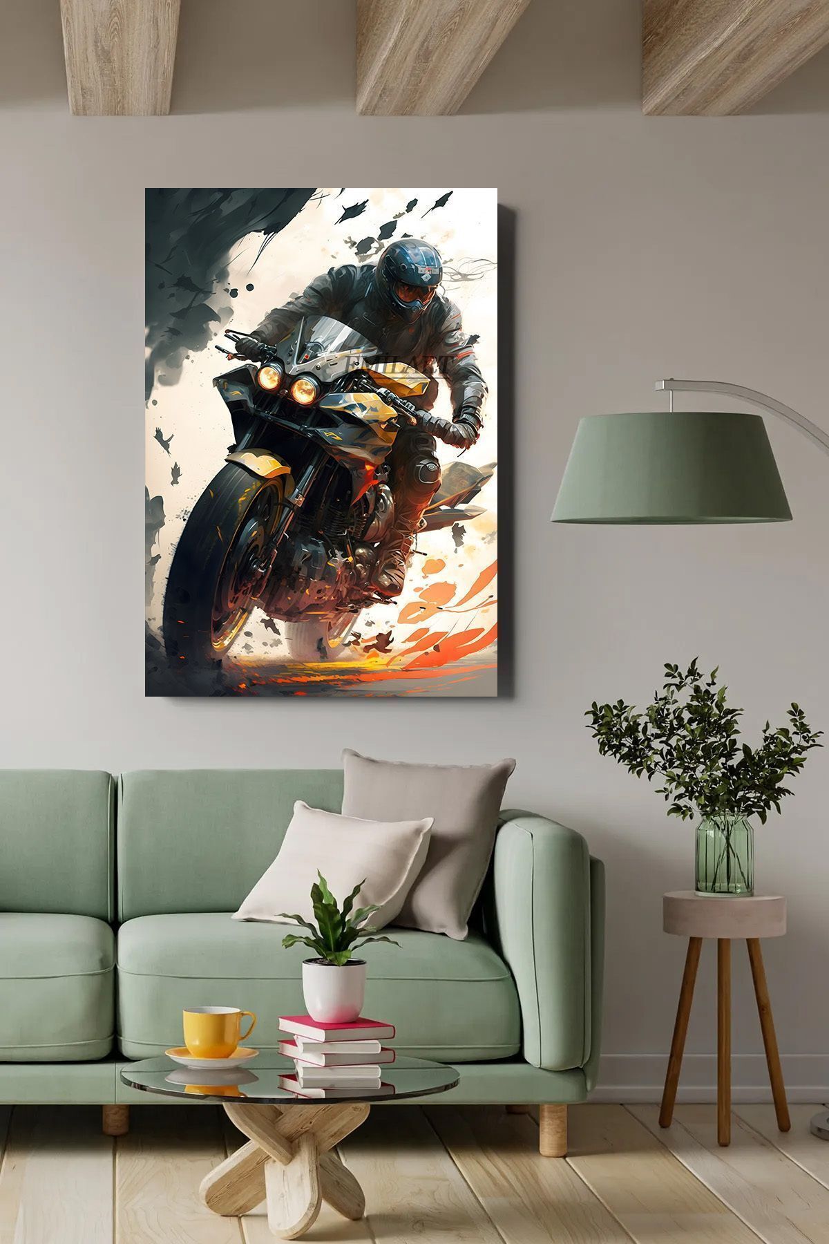 Vividale HIZLI MOTORCU HD ABSTRACT KANVAS TABLO