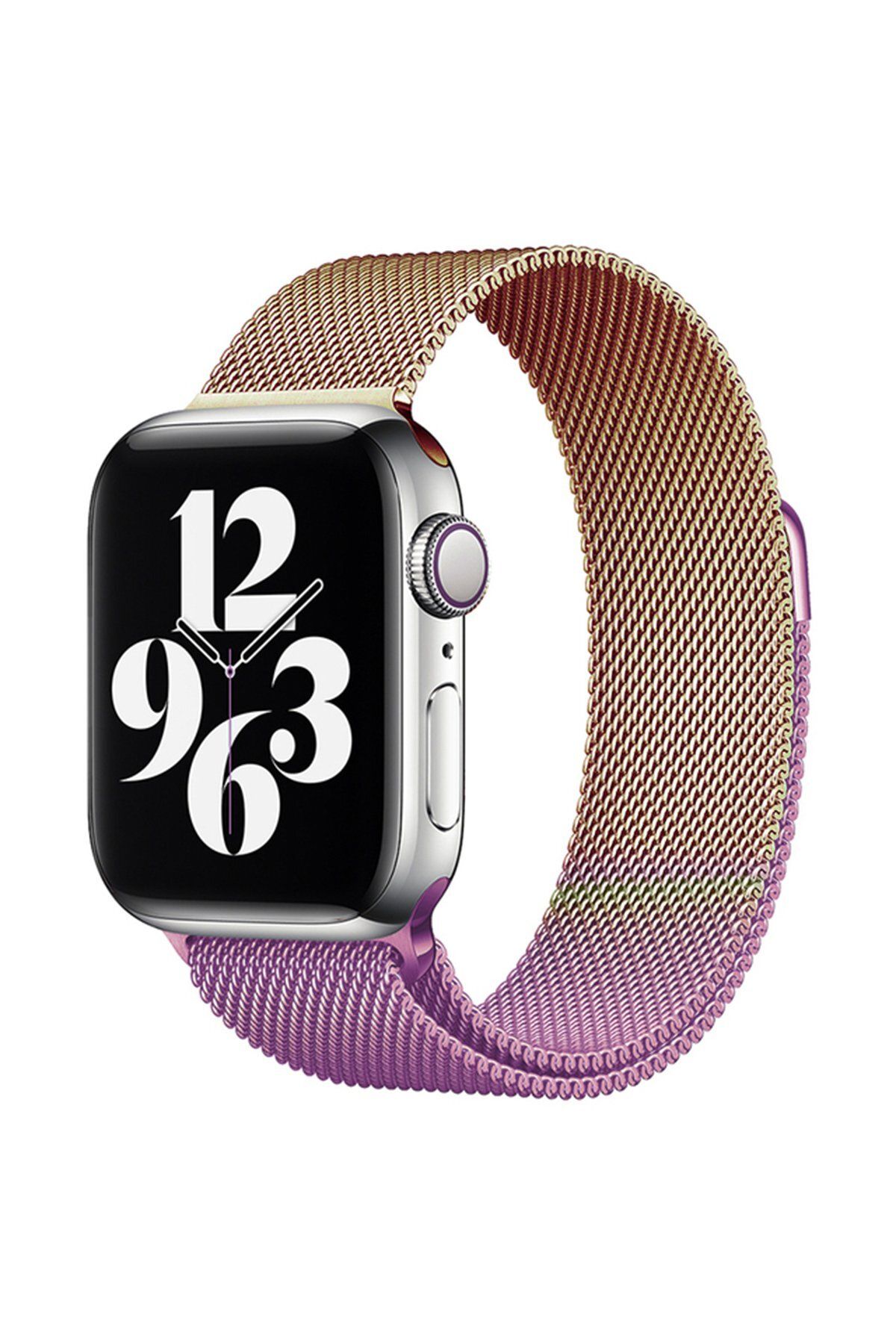 NewFace Apple Watch 44mm Metal Mıknatıslı Kordon - Mor-Rose GLSTD