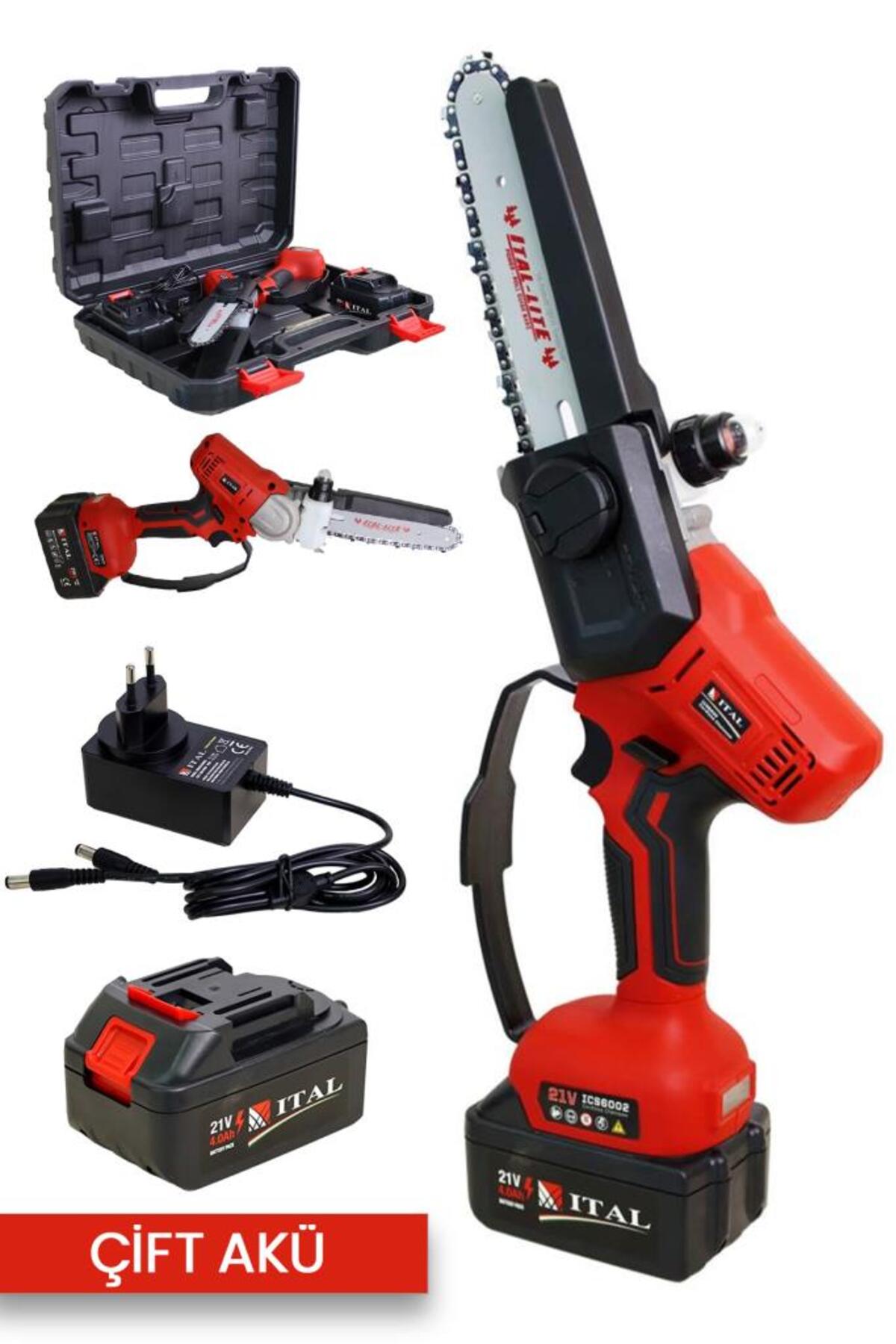 İtal ICS6002 Akülü Budama 2X21V Akü Uzun Palalı El Testeresi